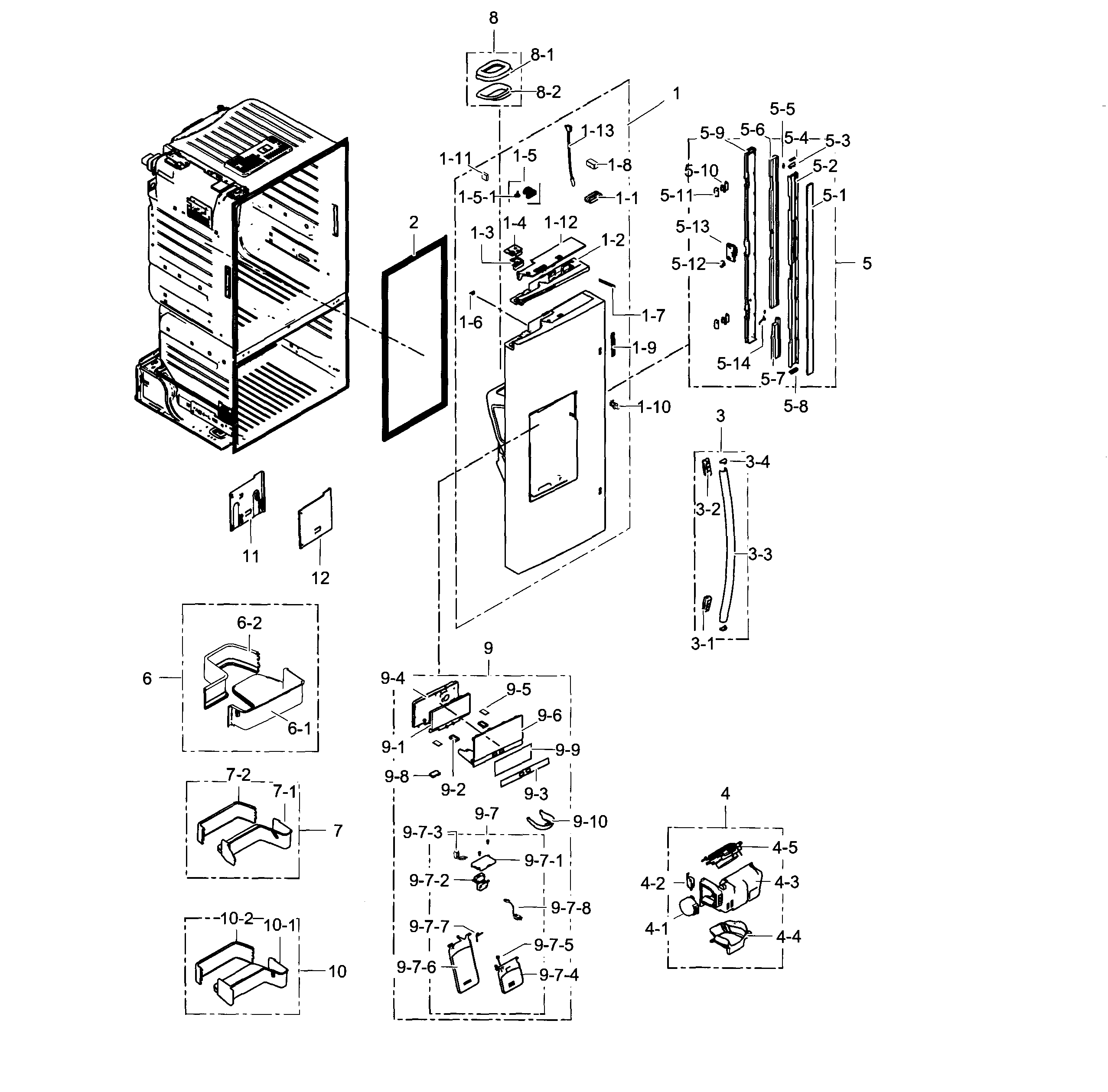 Samsung RF30HDEDTSR/AA-03 refrigerator door l diagram