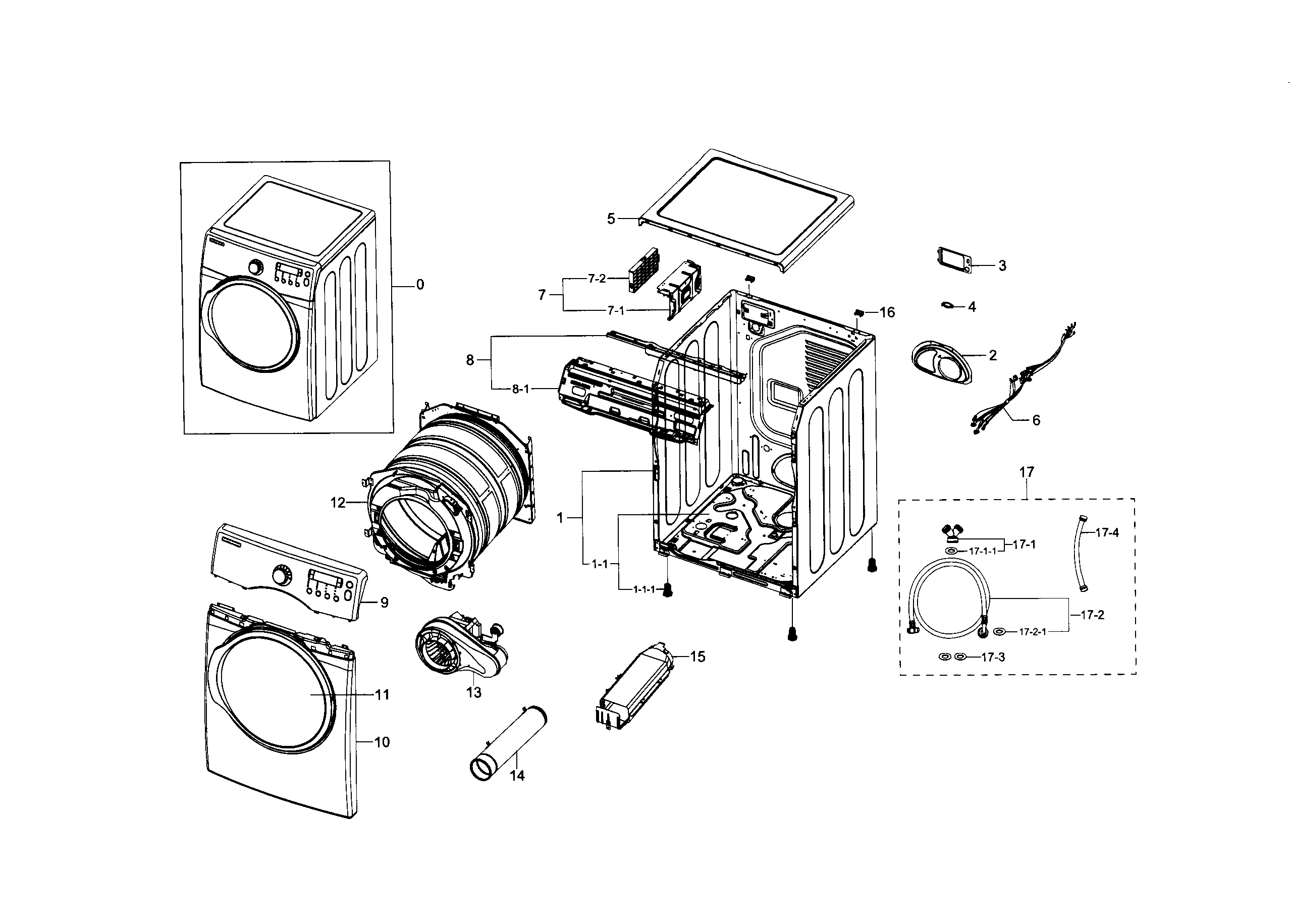 Samsung DV331AEW/XAA-02 main assy diagram
