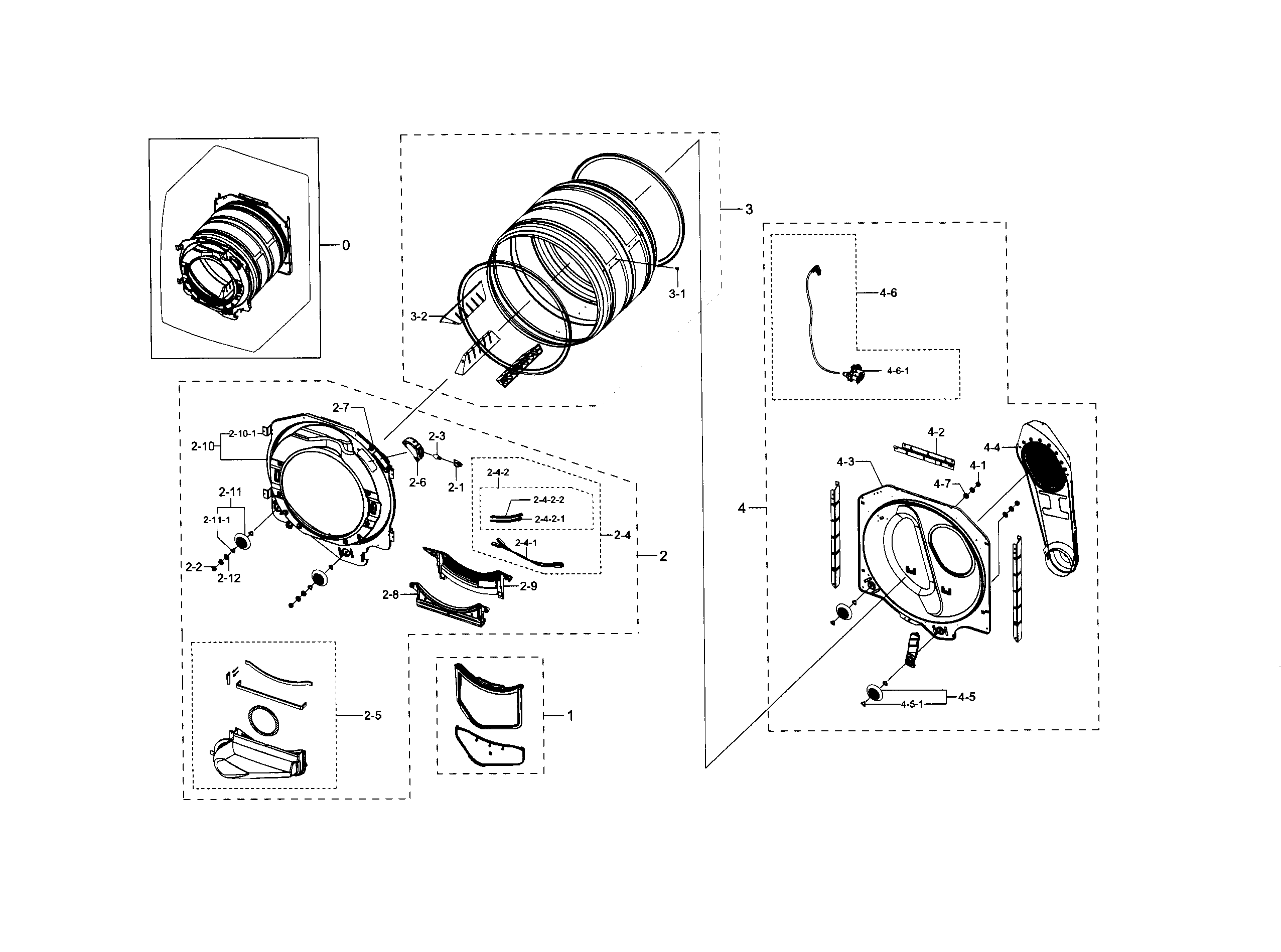 Samsung DV331AEW/XAA-02 drum diagram