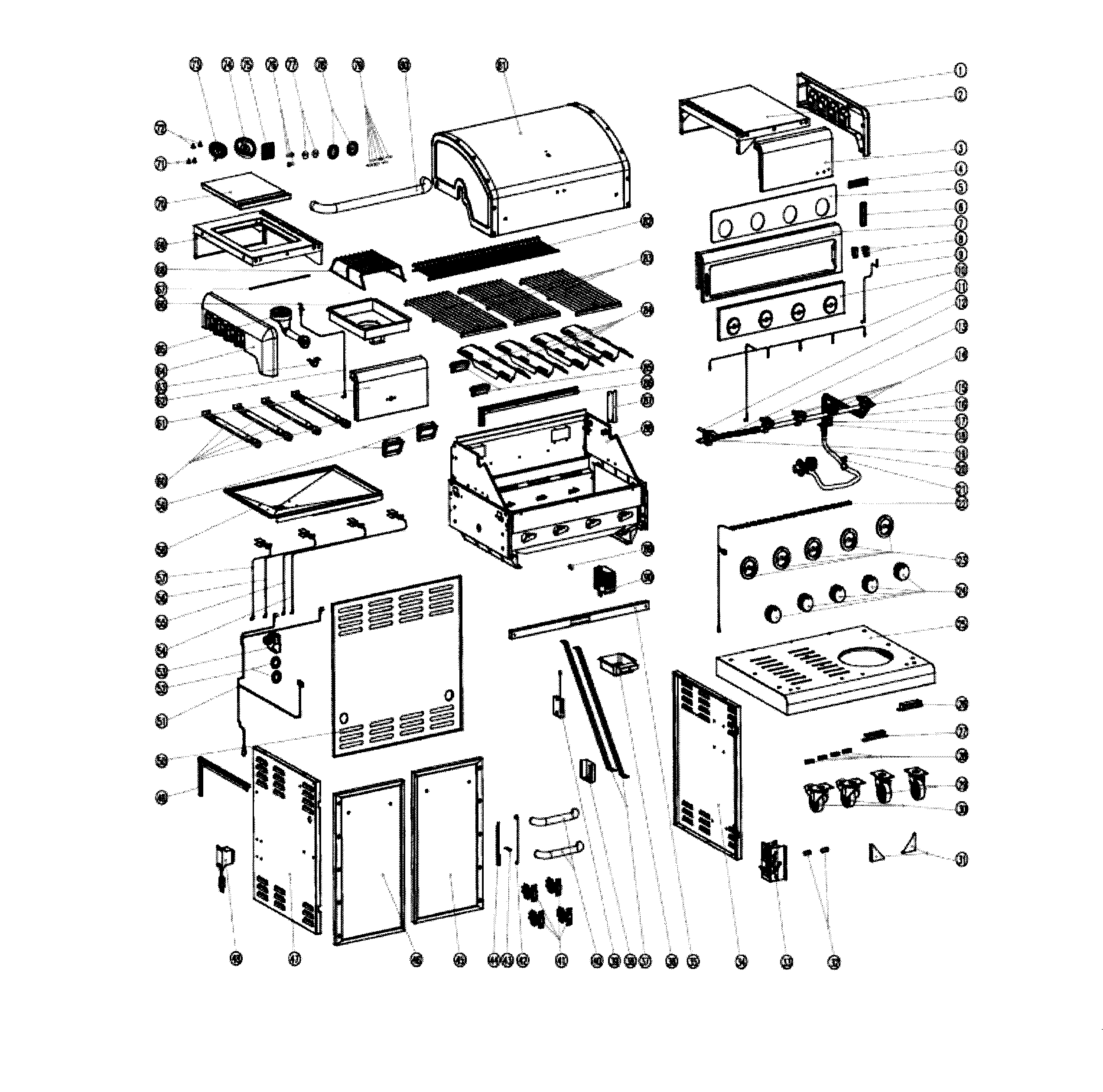 Kenmore Elite 14630210510 grill assy diagram