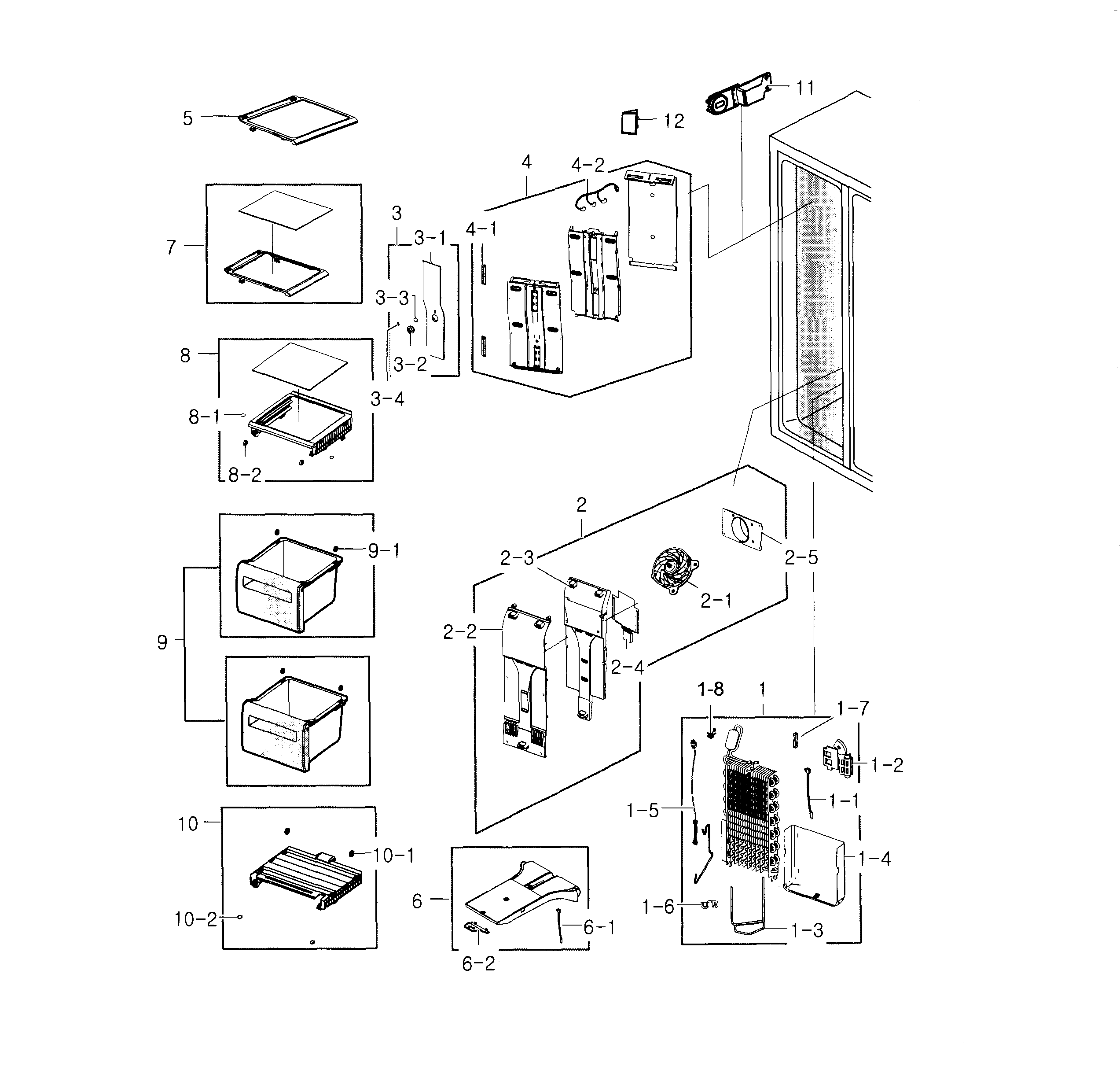 Samsung RS22HDHPNBC/AA-00 freezer diagram