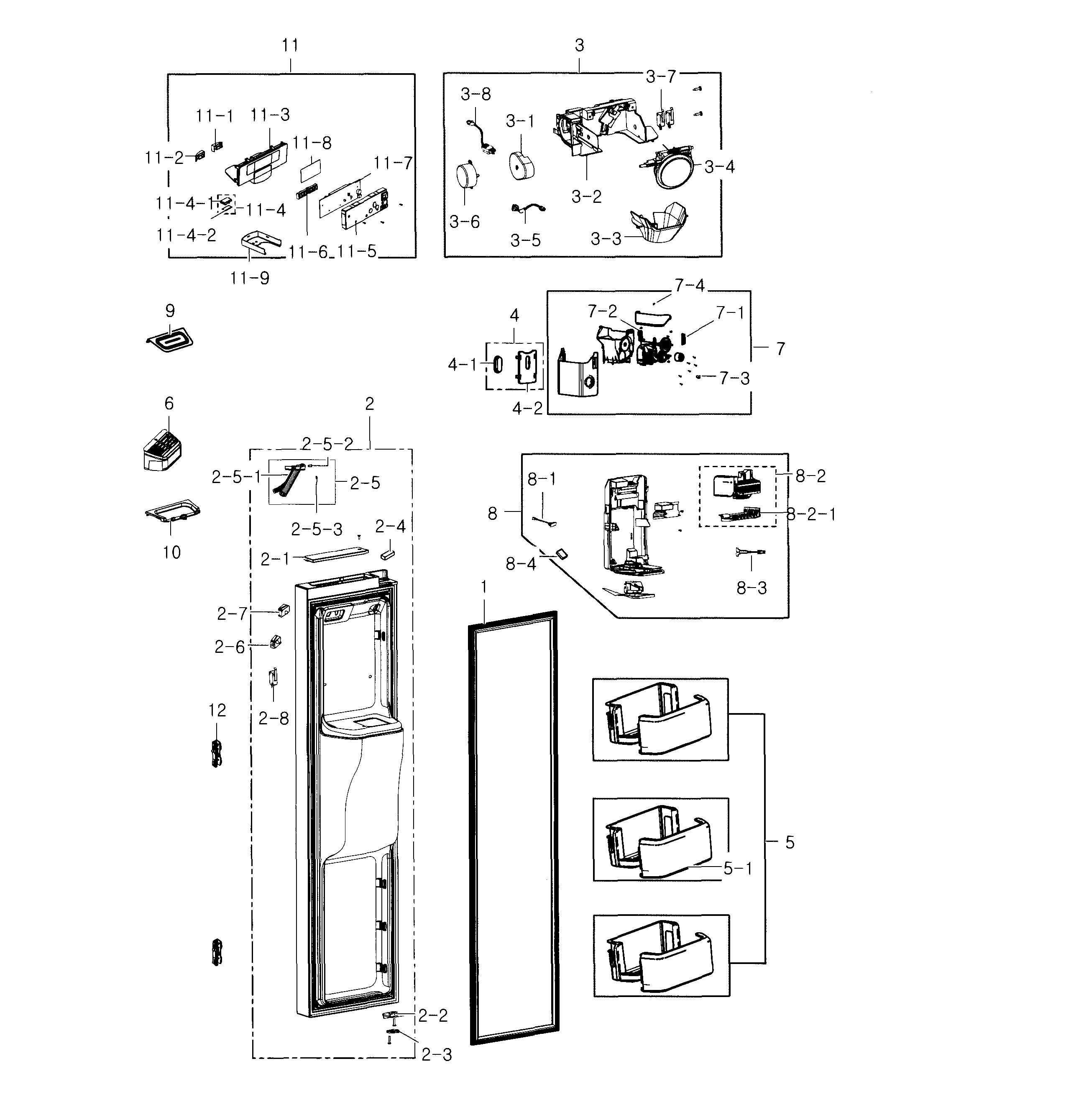 Samsung RS22HDHPNBC/AA-00 freezer door diagram