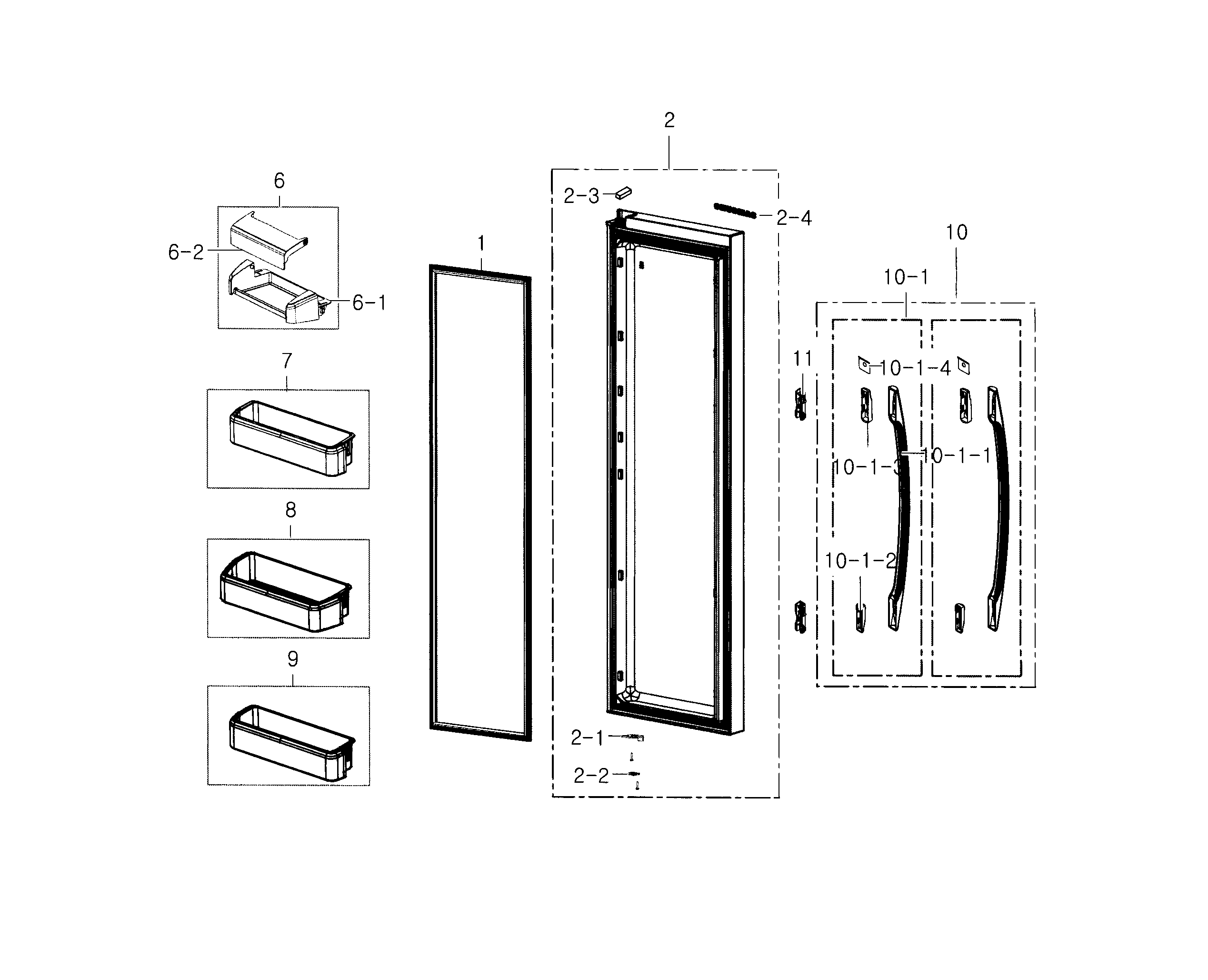 Samsung RS22HDHPNBC/AA-00 fridge door diagram