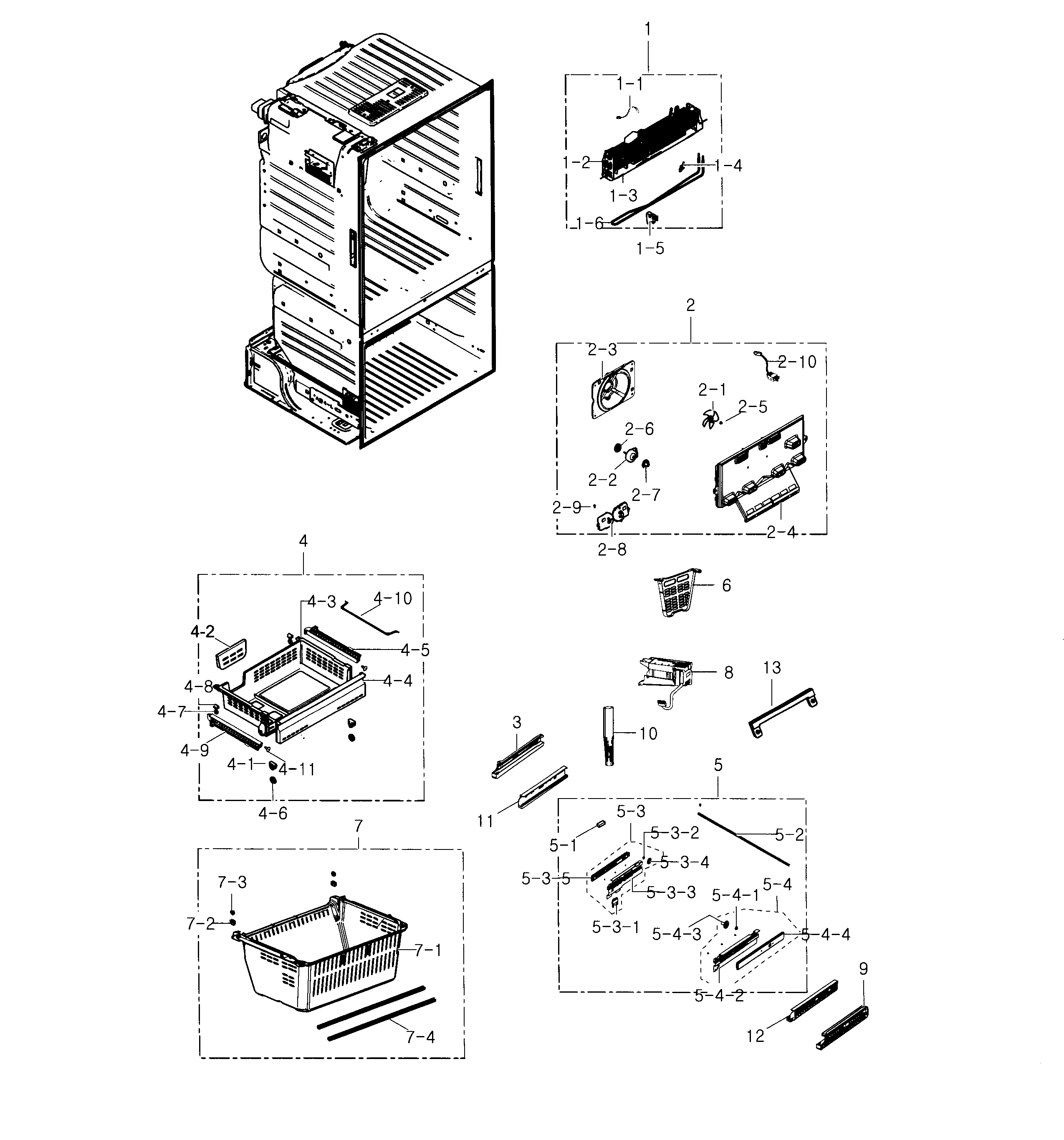 Samsung RF23HTEDBSR/AA-01 freezer / icemaker diagram