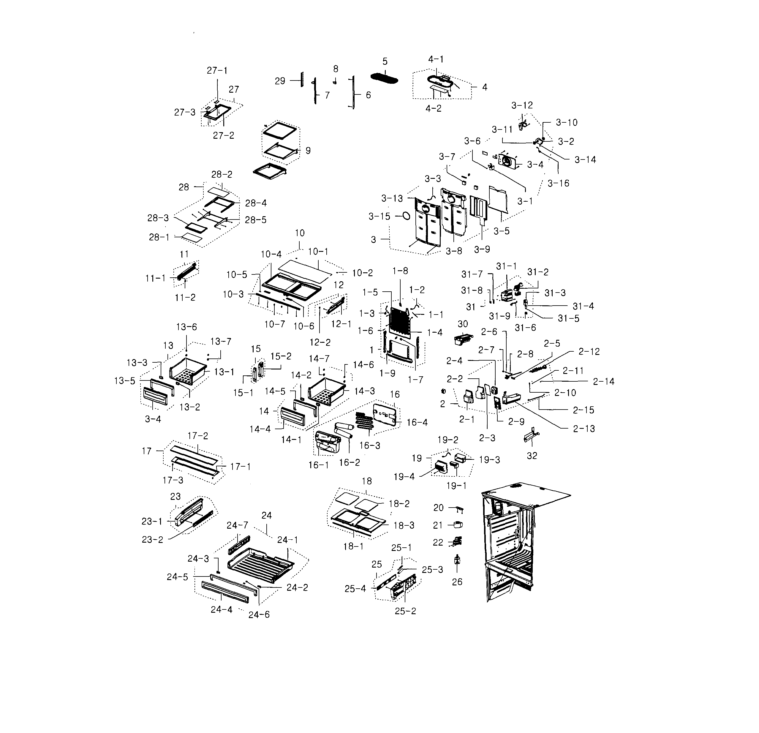 Samsung RFG237AABP/XAA-01 fridge diagram