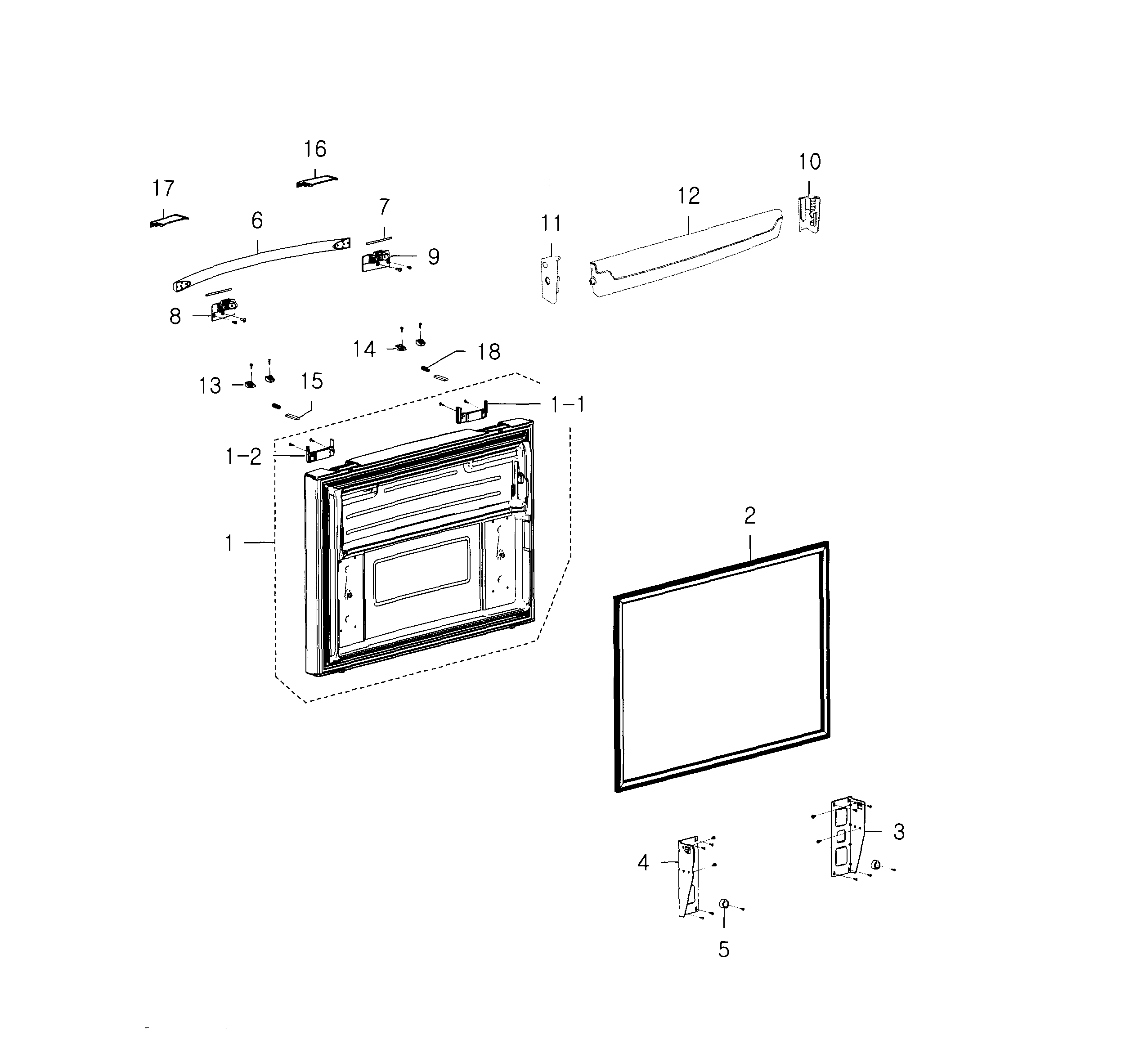 Samsung RFG237AABP/XAA-01 freezer door diagram