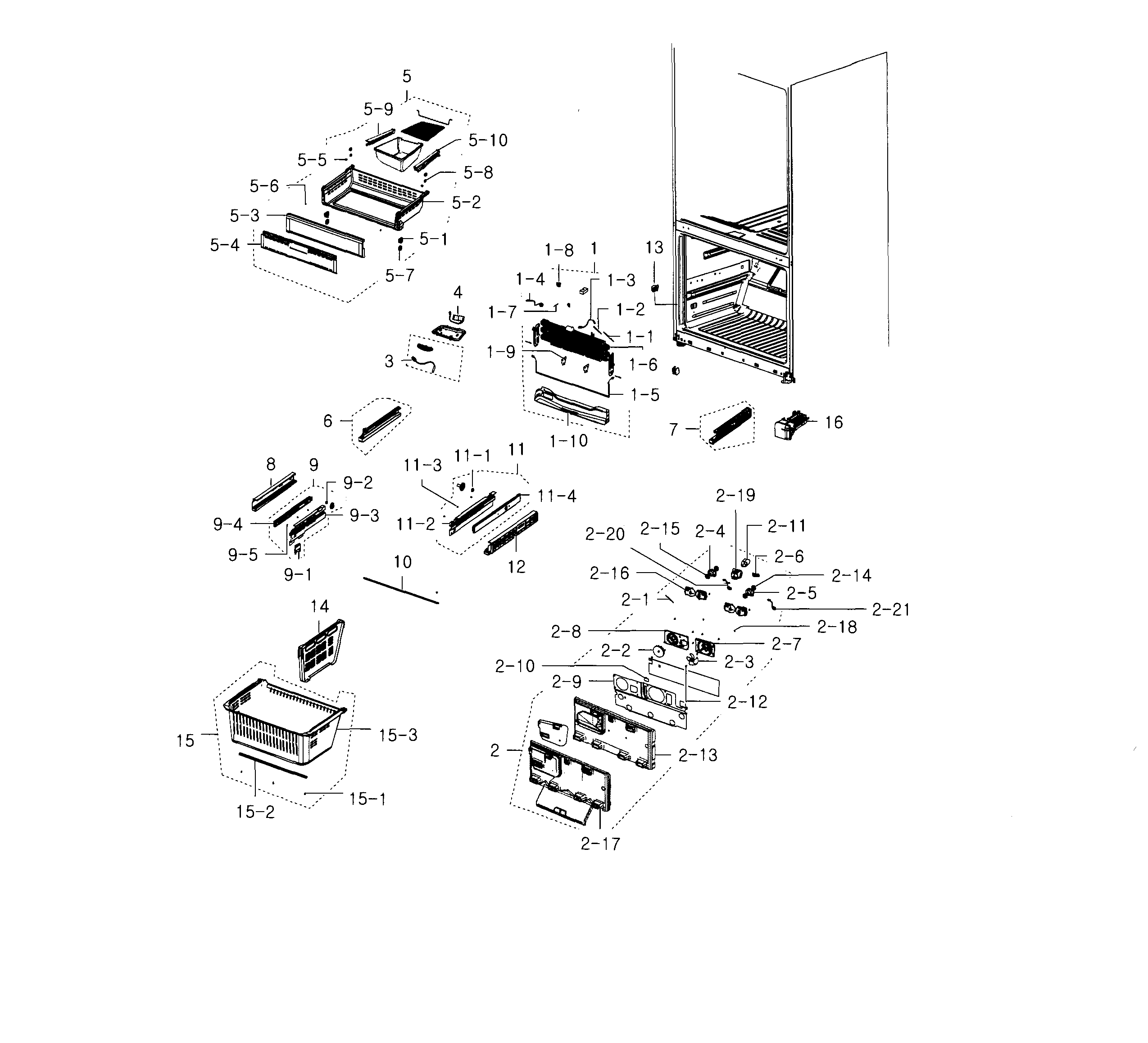 Samsung RFG237AABP/XAA-04 freezer diagram