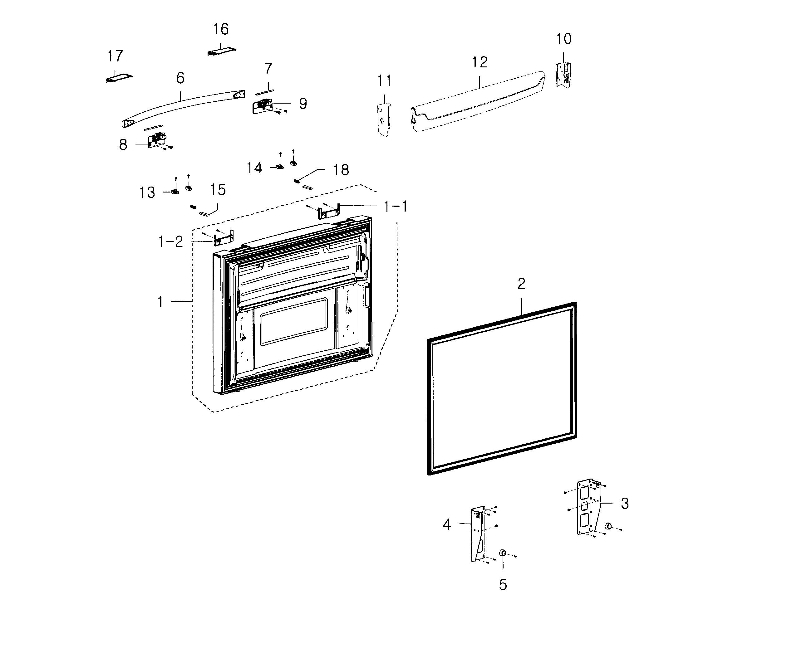 Samsung RFG237AAWP/XAA-01 freezer door diagram