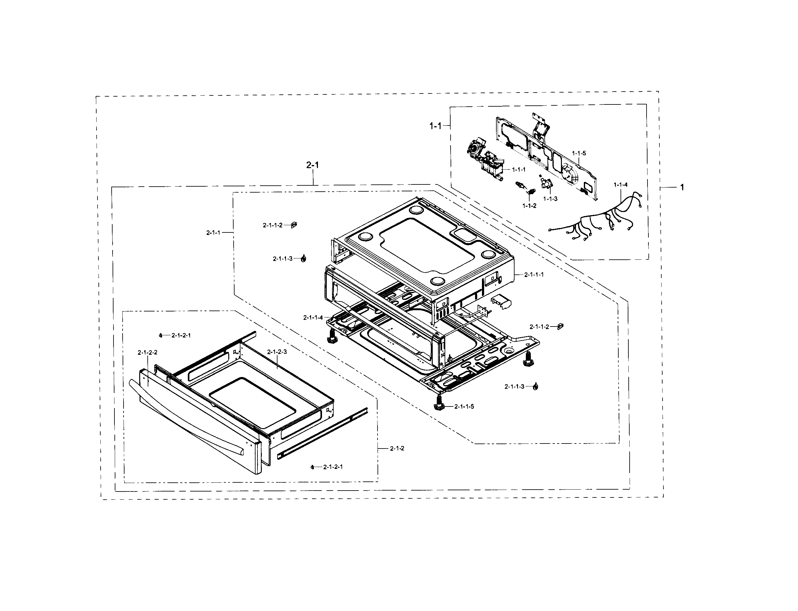Samsung NX583G0VBBB/AA-02 drawer diagram