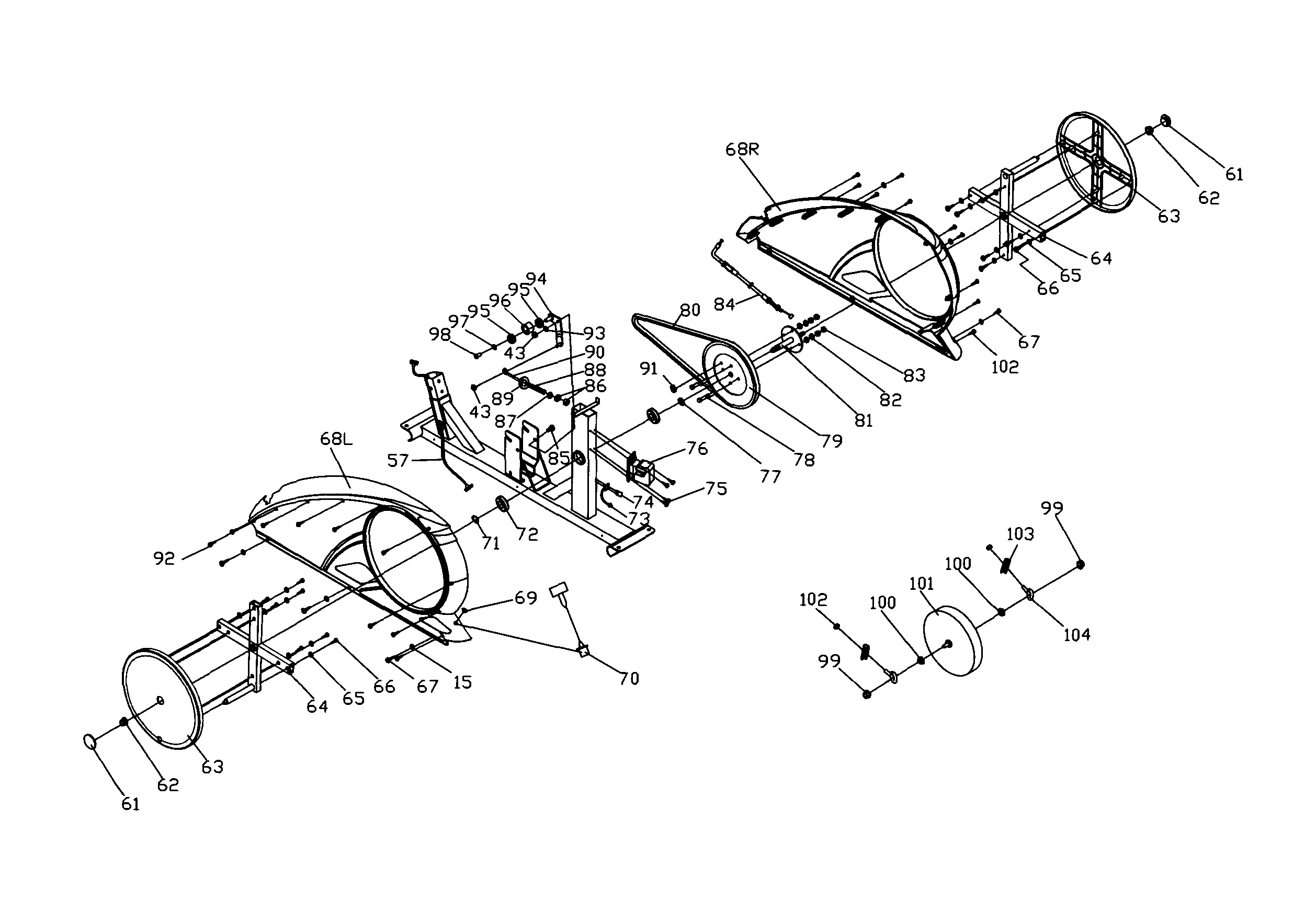 Bladez E300 wheel assy diagram