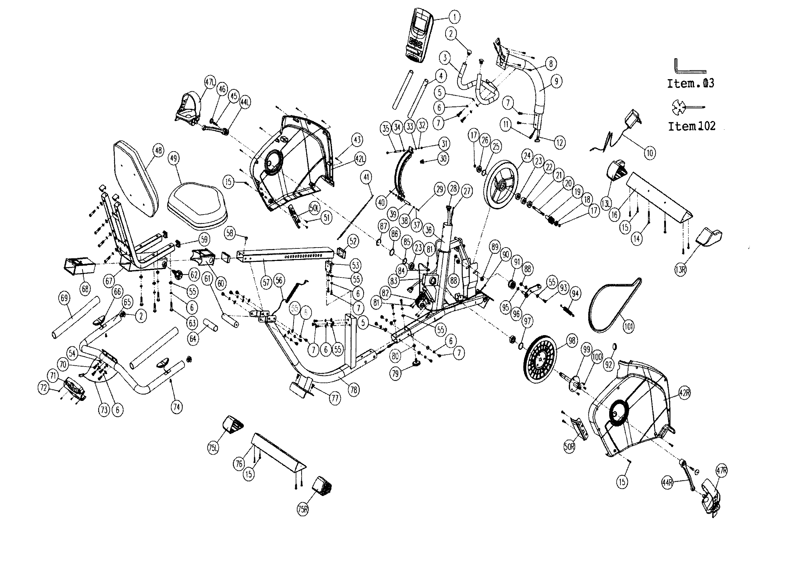 Bladez R400 cycle assy diagram