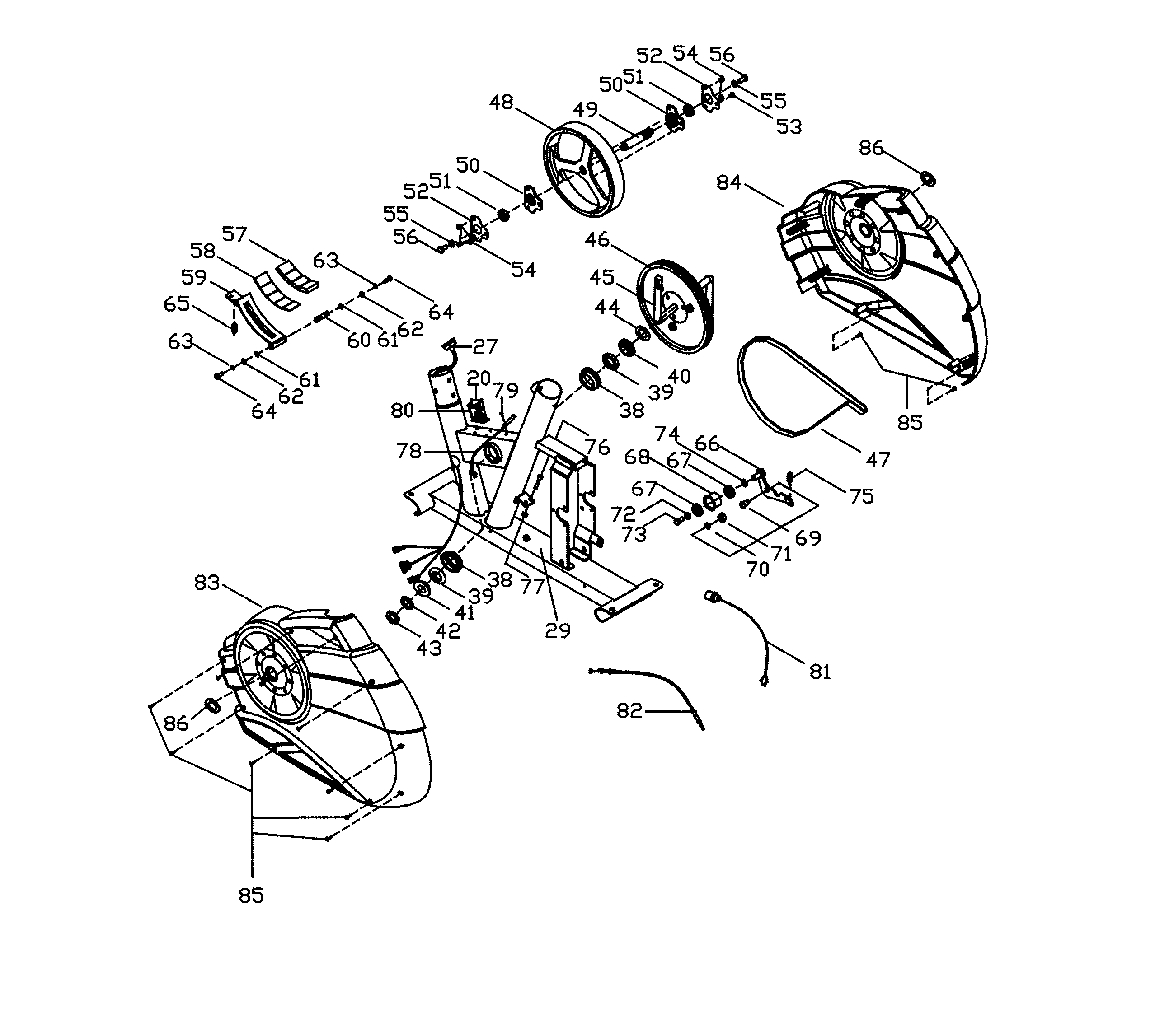 Bladez U300 wheel assy diagram