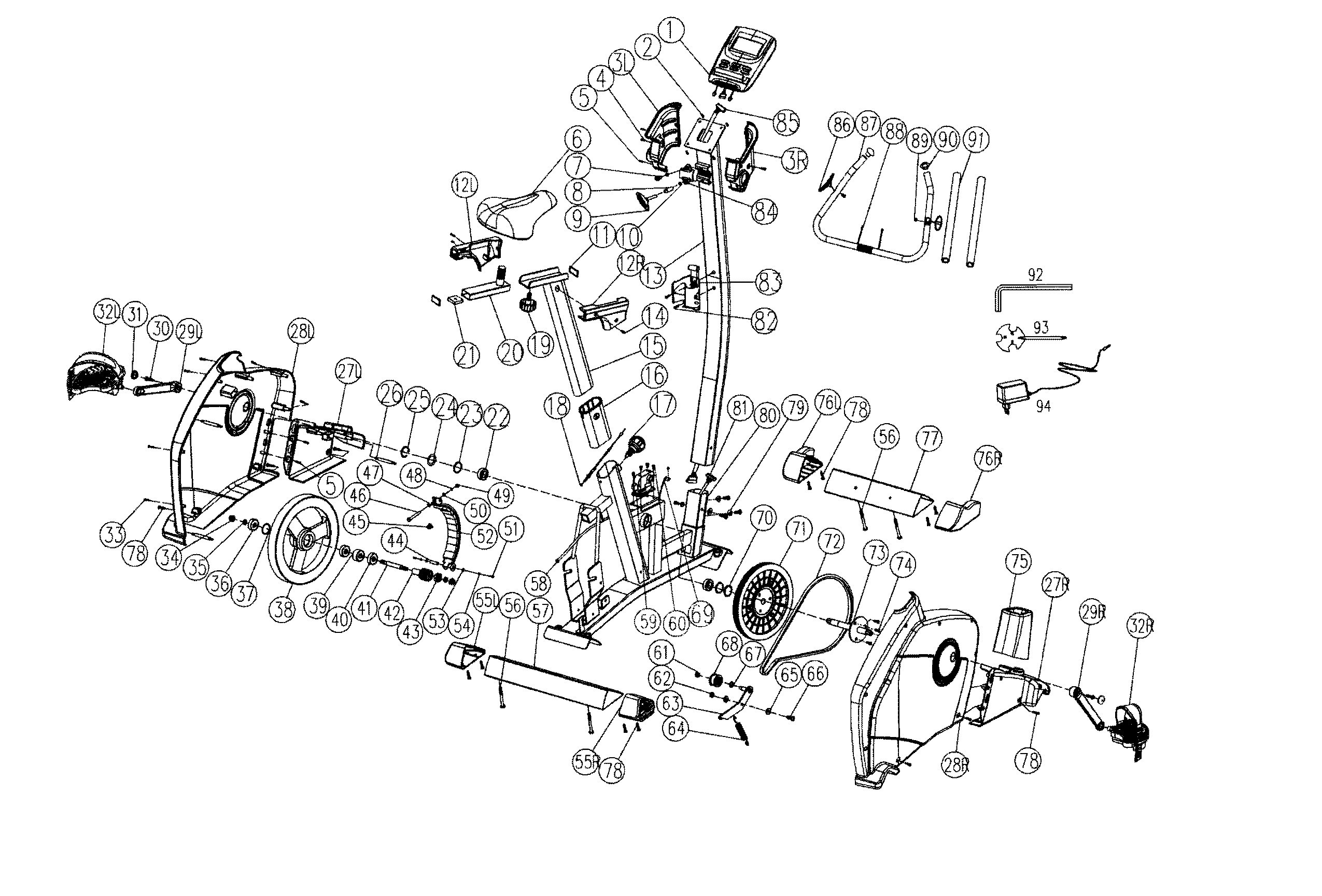 Bladez U400 cycle assy diagram