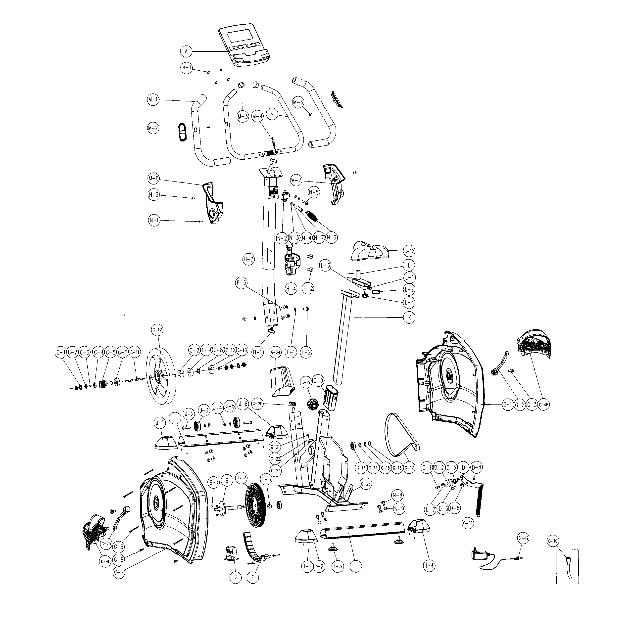 Bladez U500I cycle assy diagram