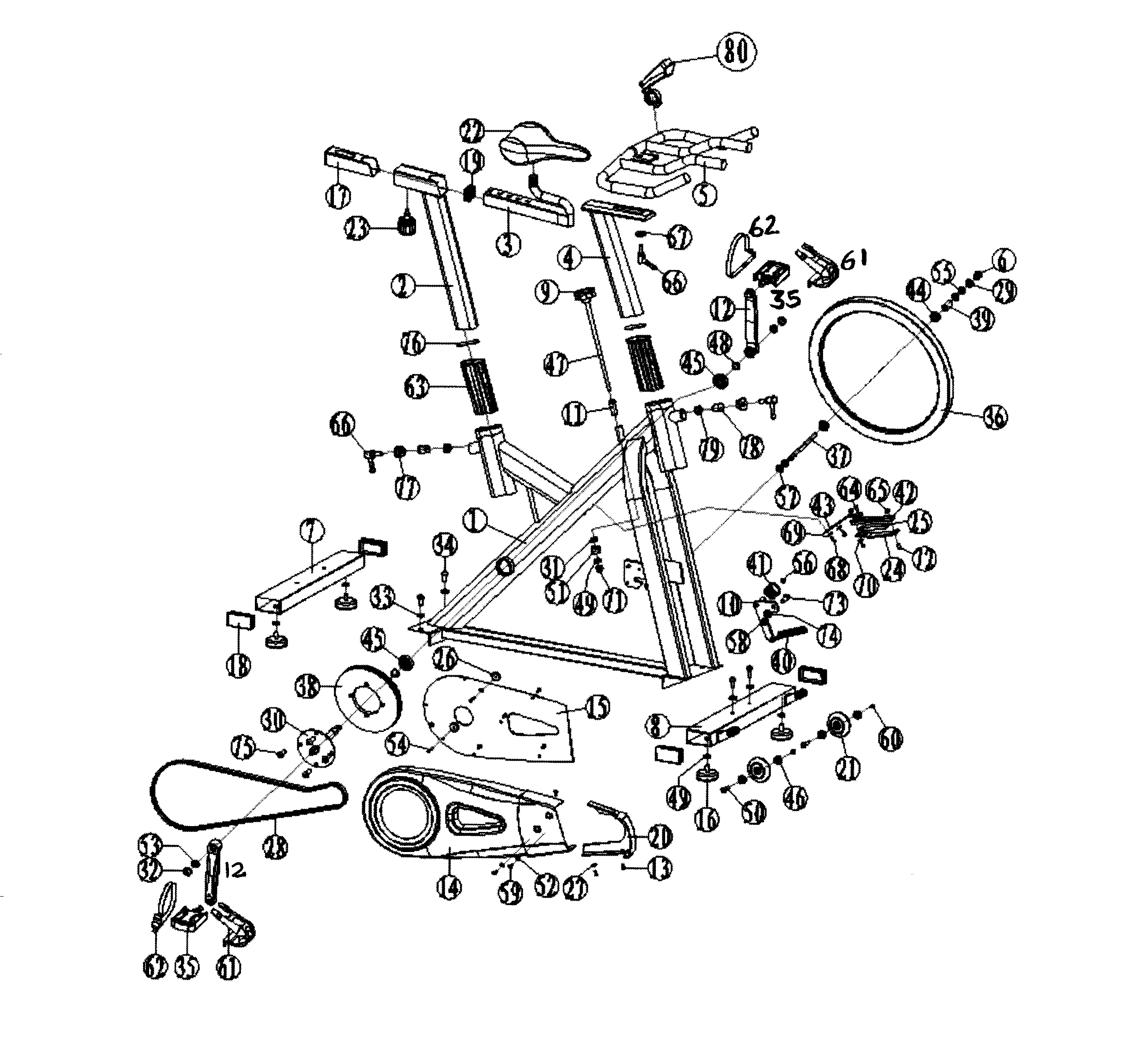 Bladez INCITE GS cycle assy diagram