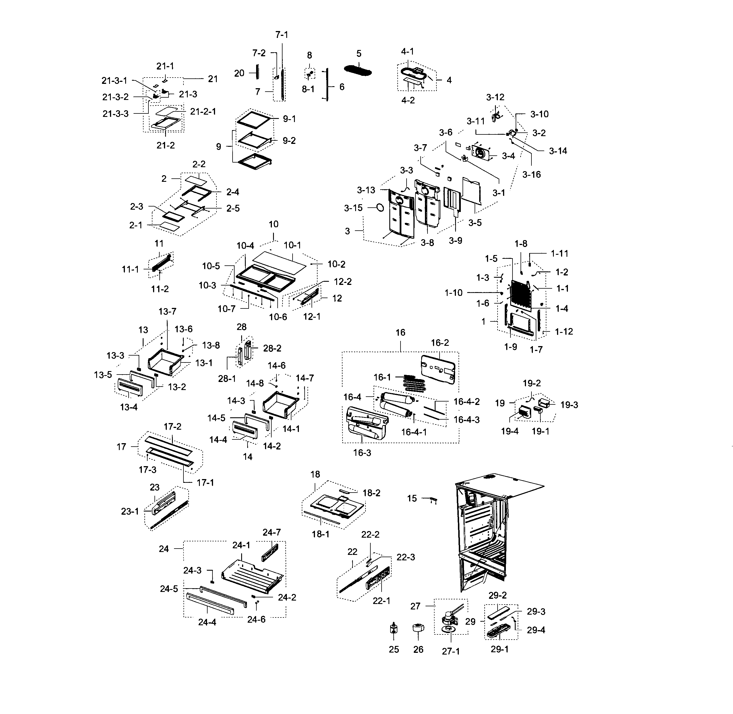Samsung RFG237AAWP/XAA-05 fridge diagram