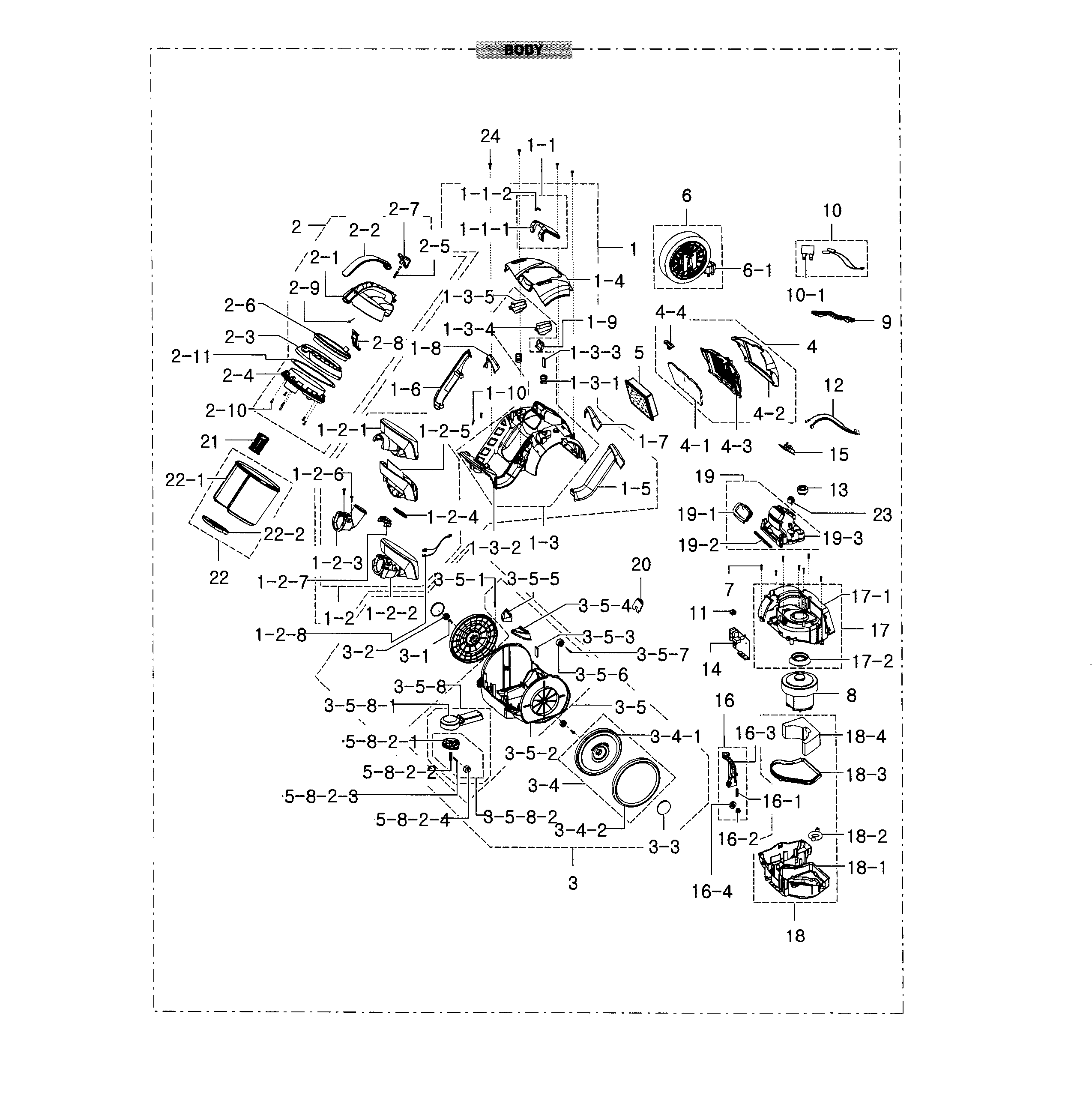 Samsung SC12F50PJ body diagram