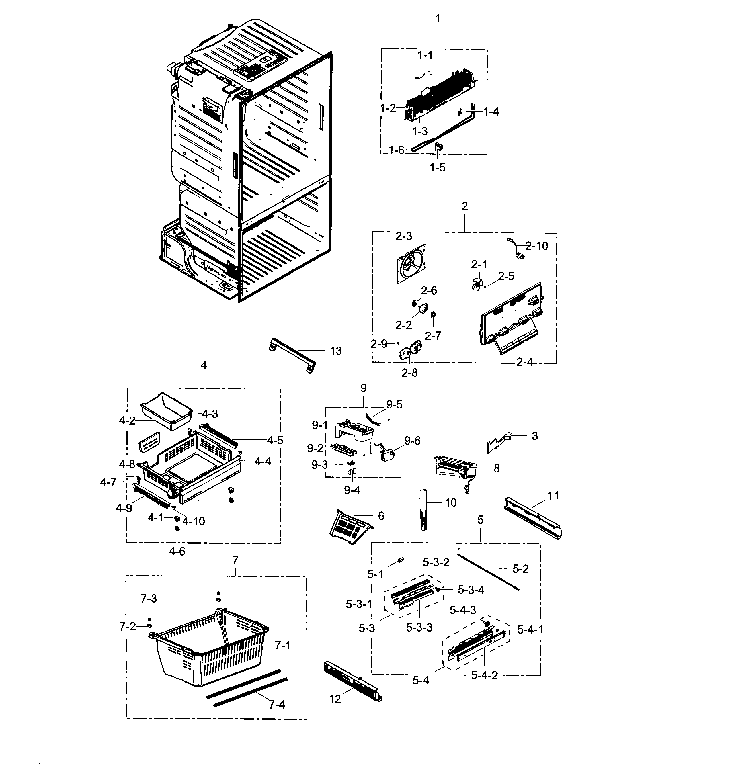 Samsung RF28HFEDTBC/AA-03 freezer / icemaker diagram