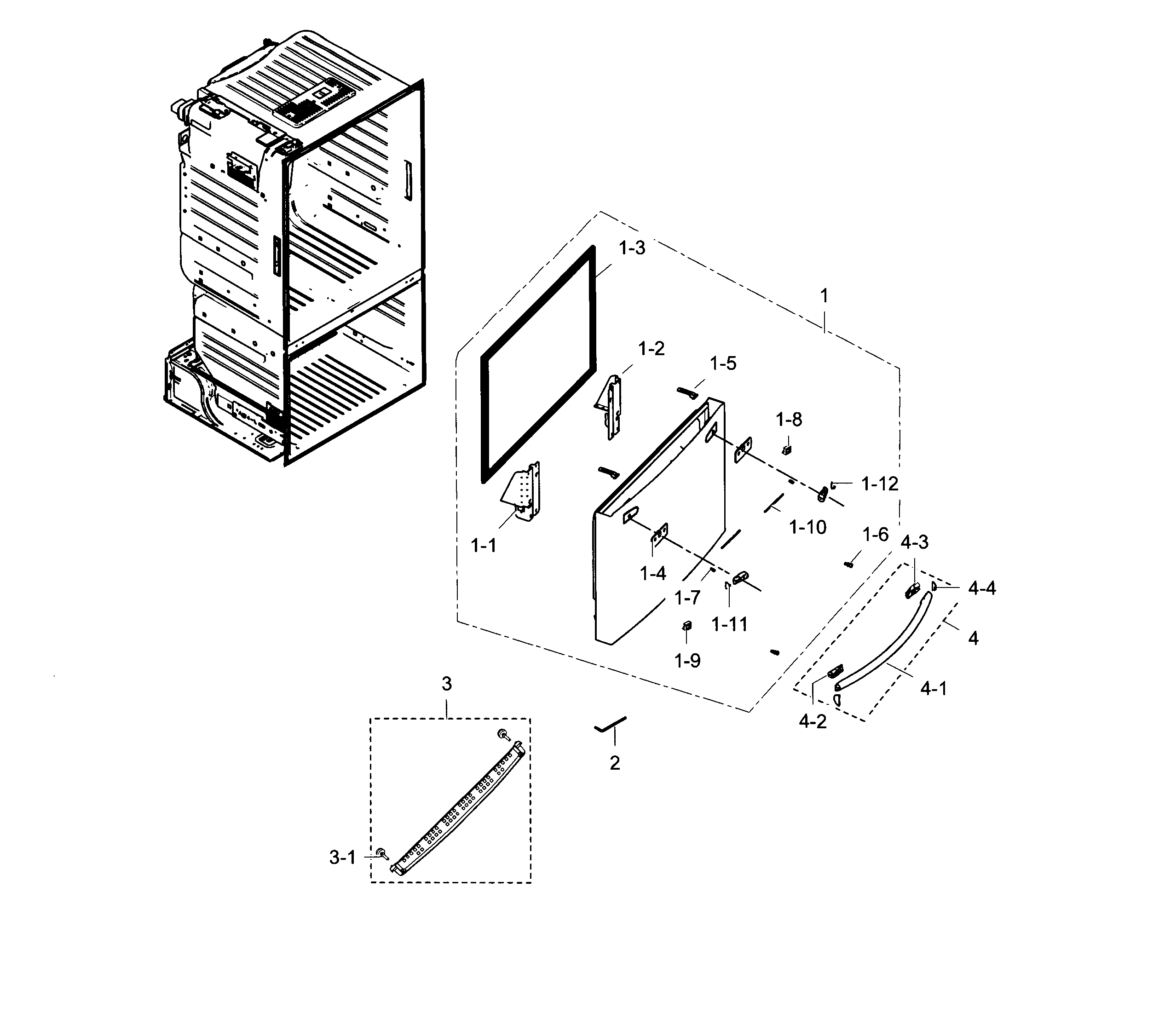 Samsung RF28HFEDTBC/AA-03 freezer door diagram