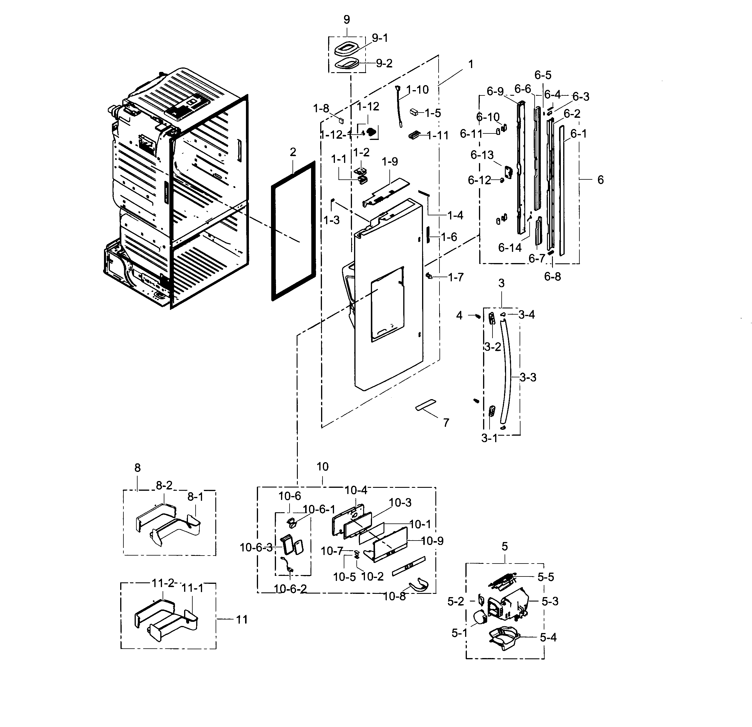 Samsung RF28HFEDTBC/AA-03 fridge door l diagram