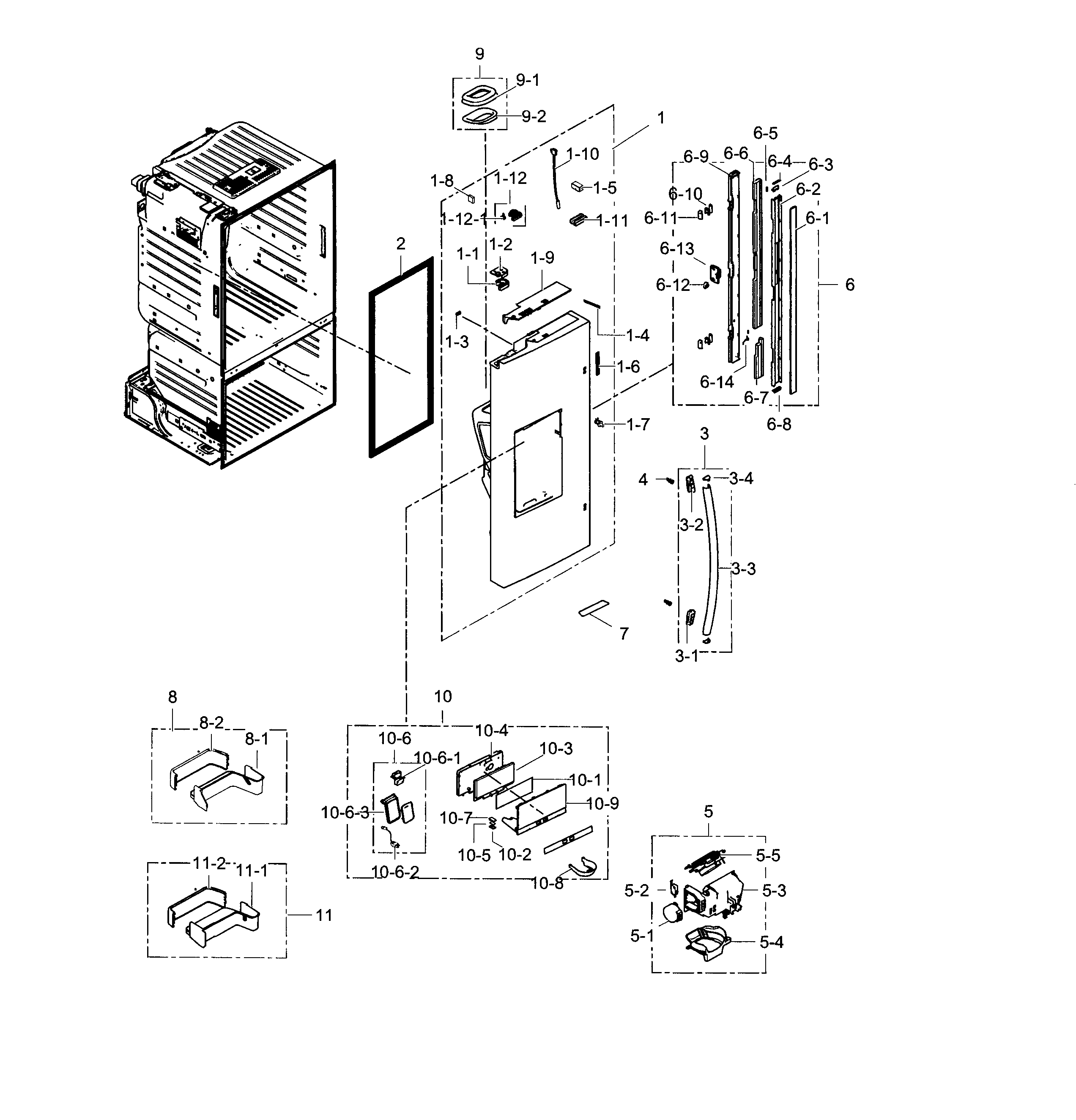 Samsung RF28HFEDTWW/AA-03 fridge door l diagram