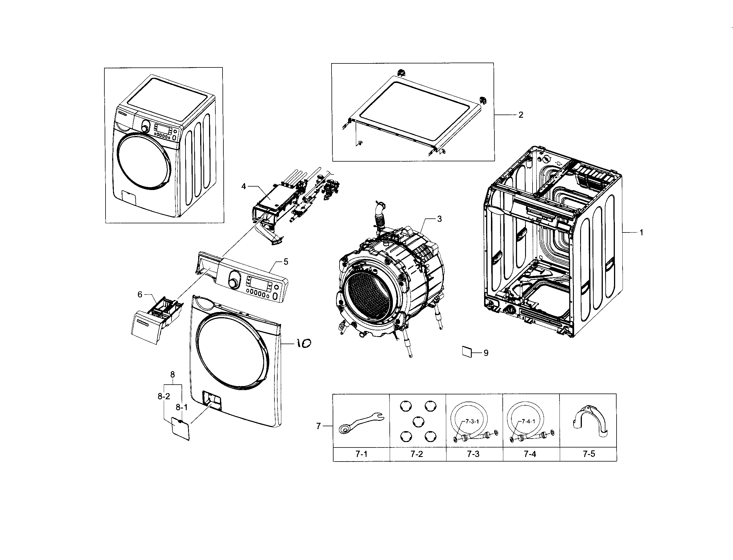 Samsung WF448AAE/XAA-00 main assy diagram
