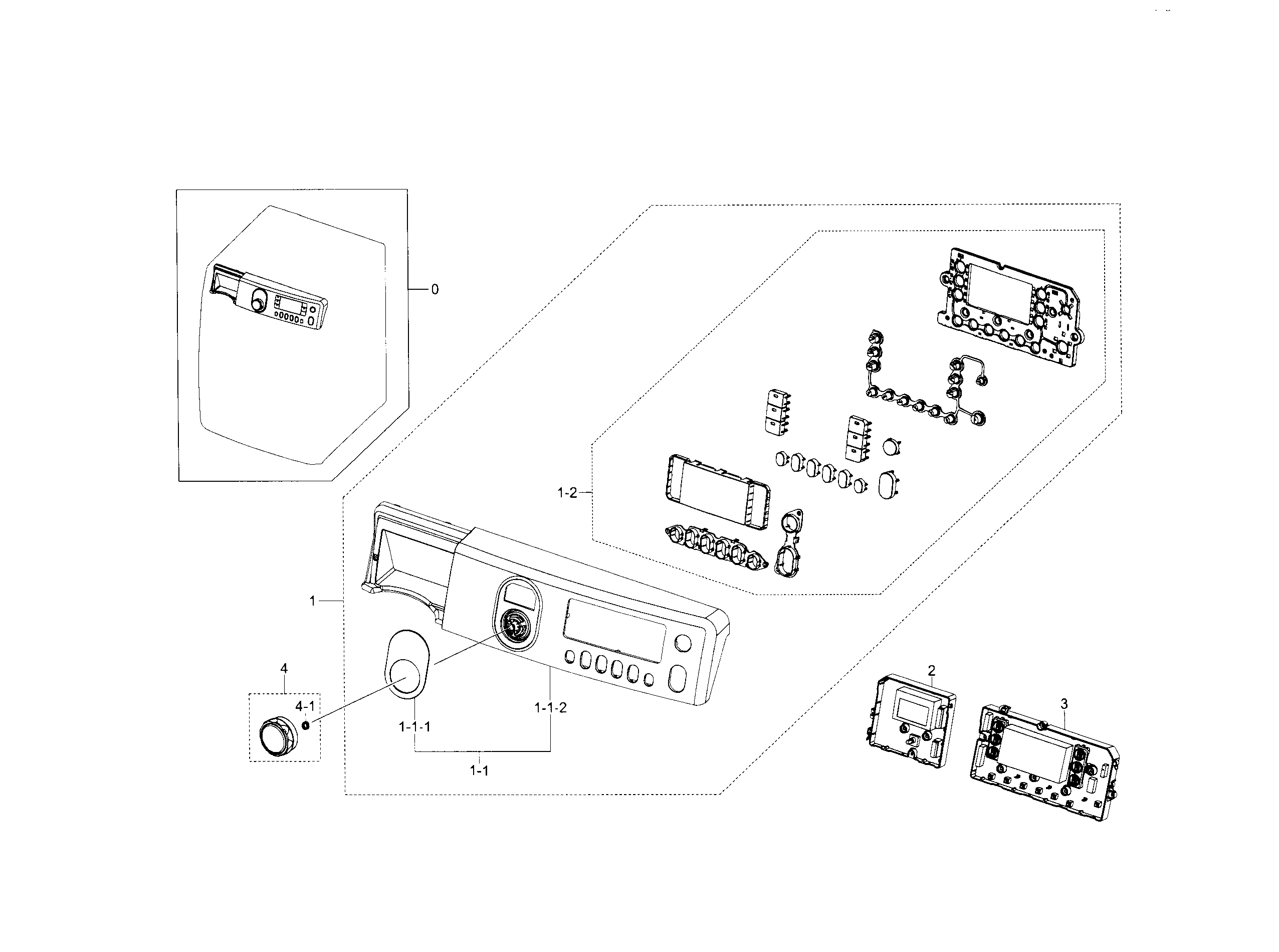 Samsung WF448AAE/XAA-00 control panel diagram
