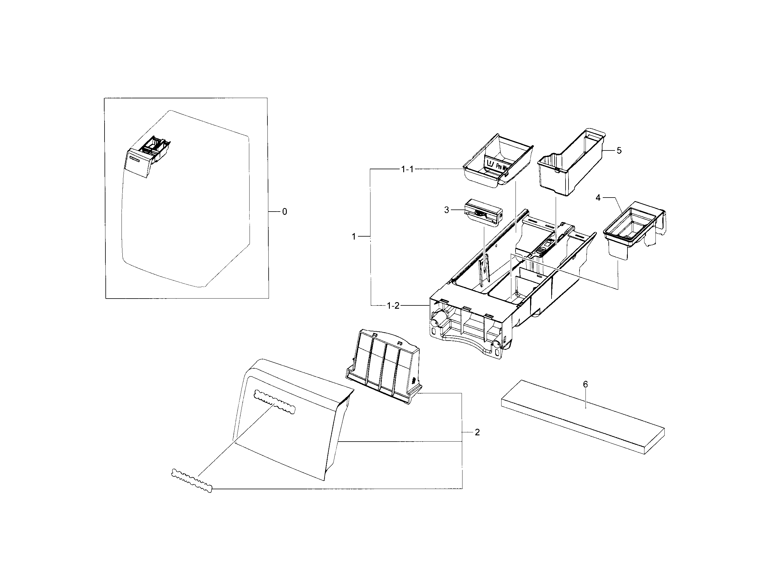 Samsung WF448AAE/XAA-00 drawer diagram