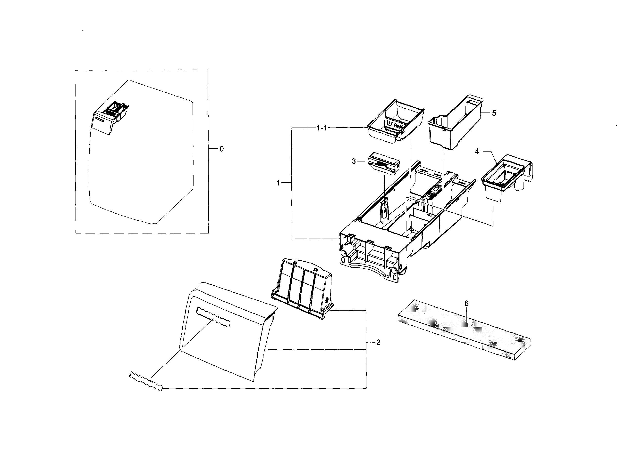 Samsung WF448AAE/XAA-02 drawer diagram