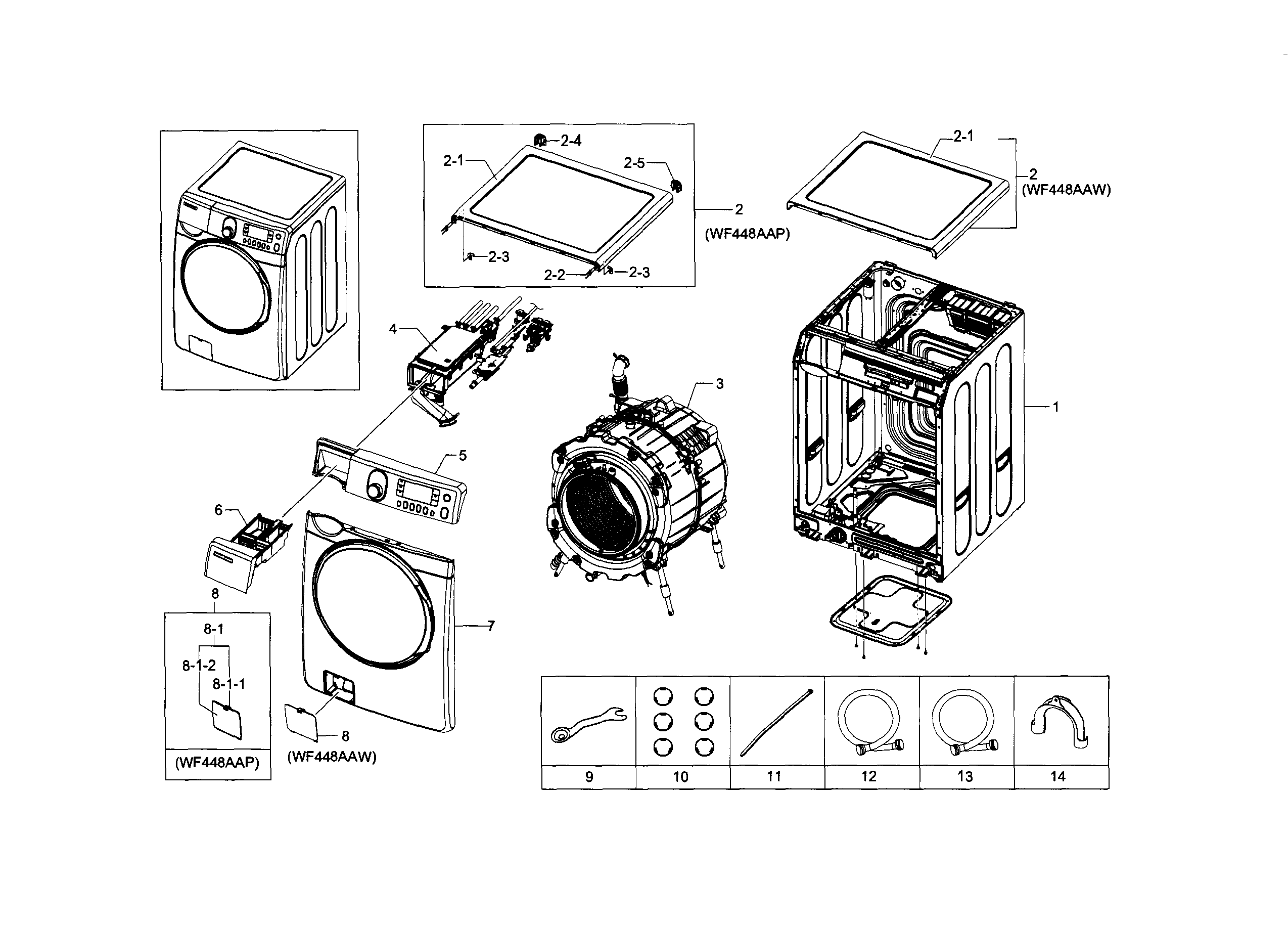 Samsung WF448AAP/XAA-06 main assy diagram