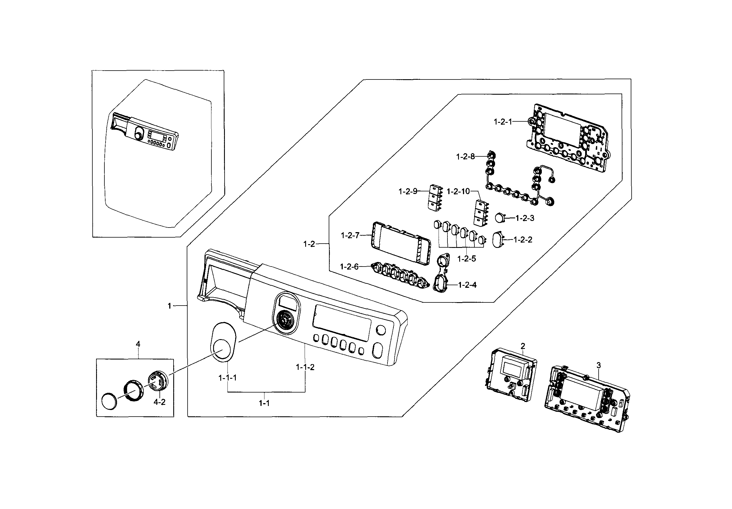 Samsung WF448AAP/XAA-06 control panel diagram