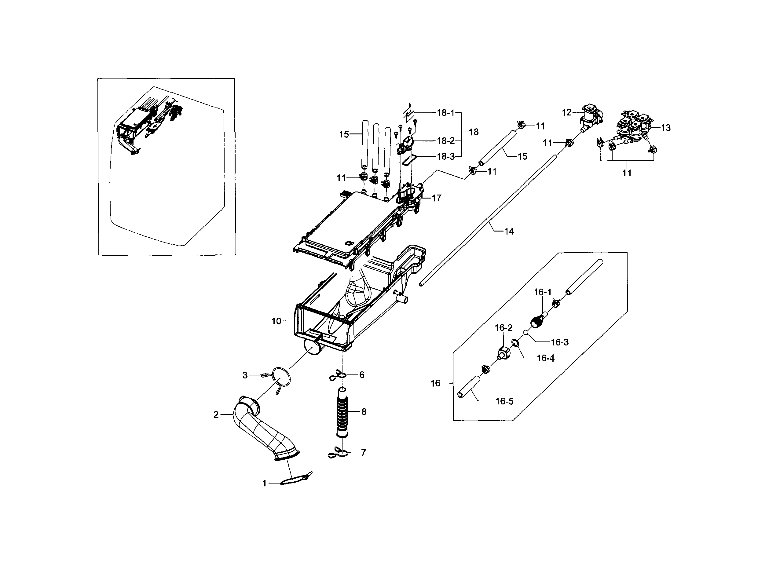 Samsung WF448AAP/XAA-06 housing-drawer diagram