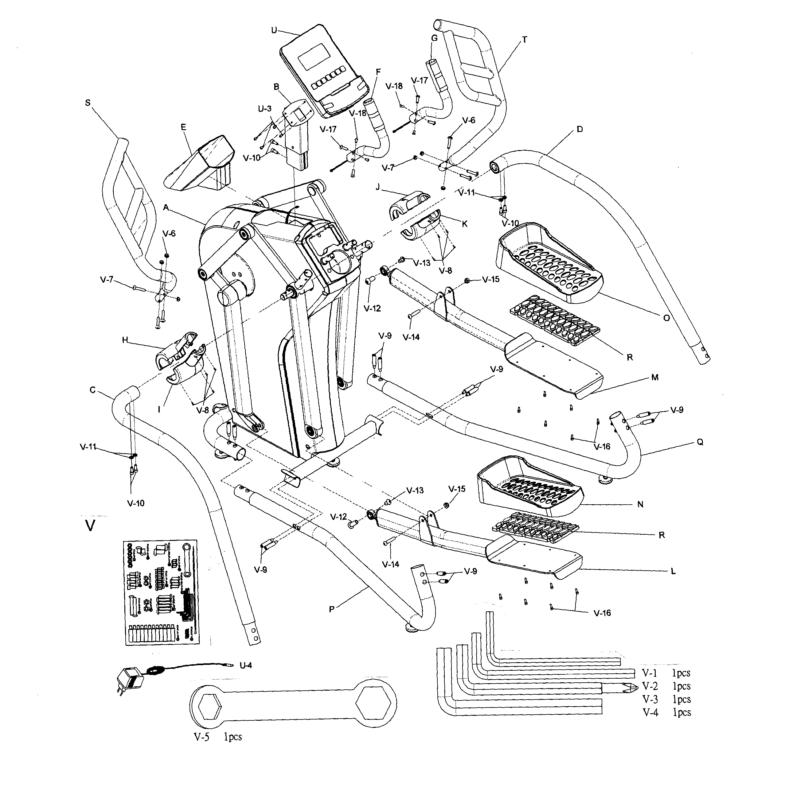 BH Fitness S5XI main assy diagram