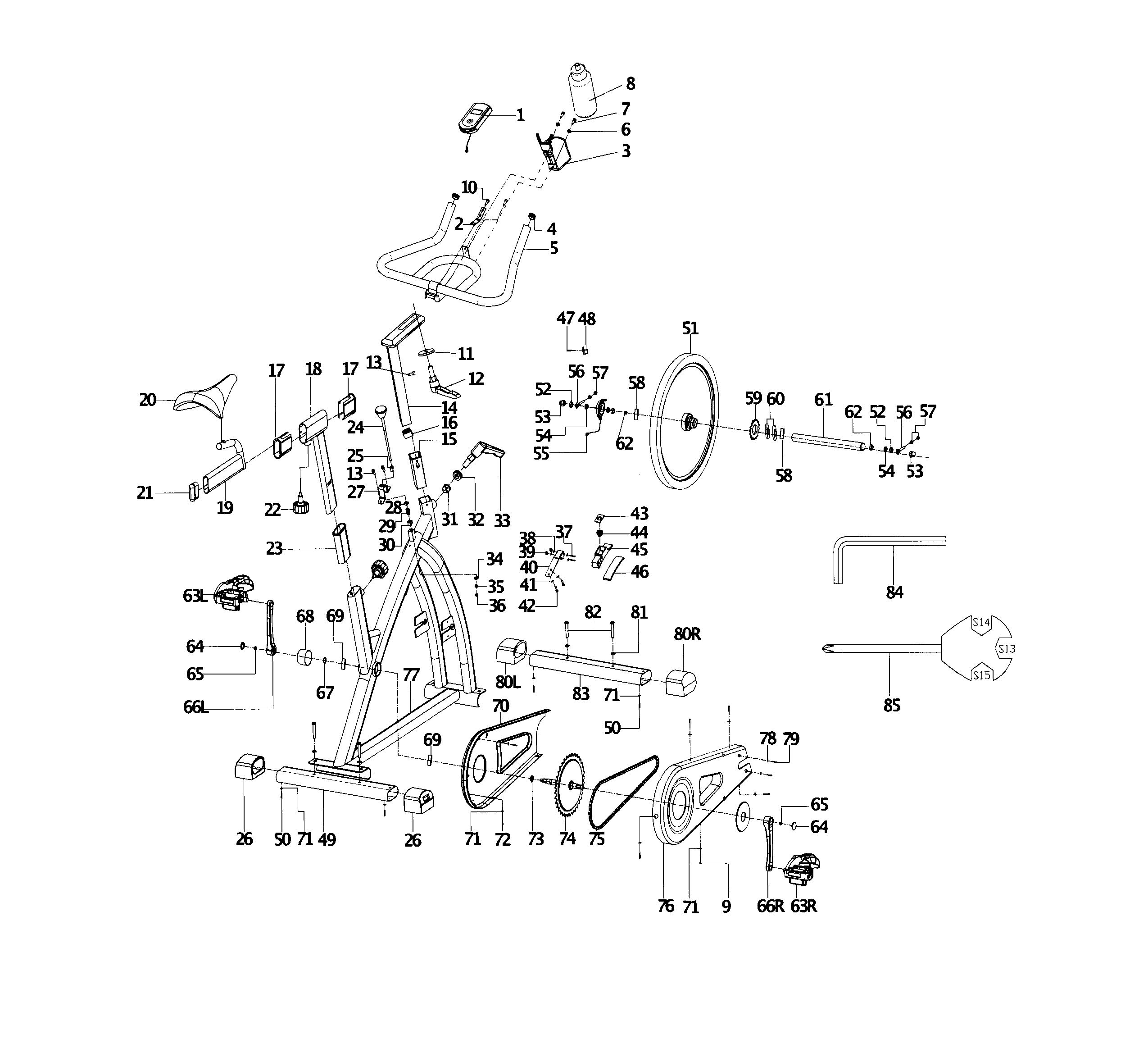 Bladez FUSION GS main assy diagram