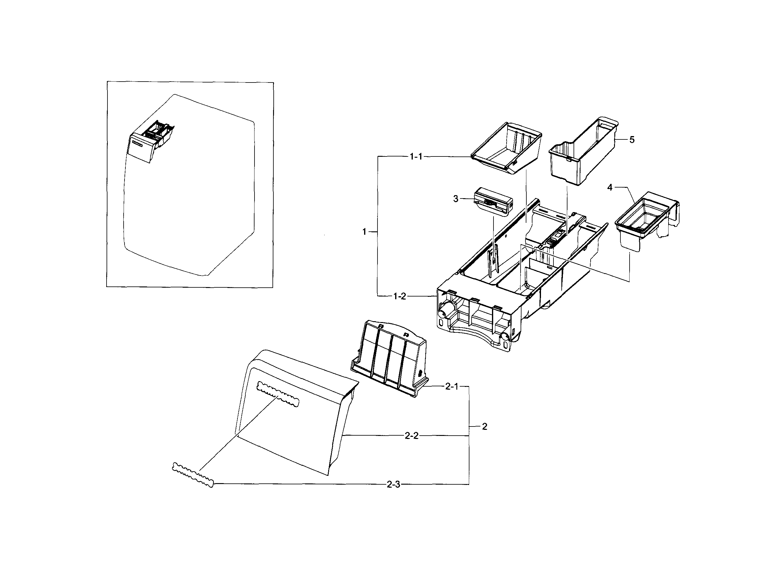 Samsung WF448AAW/XAA-05 drawer diagram
