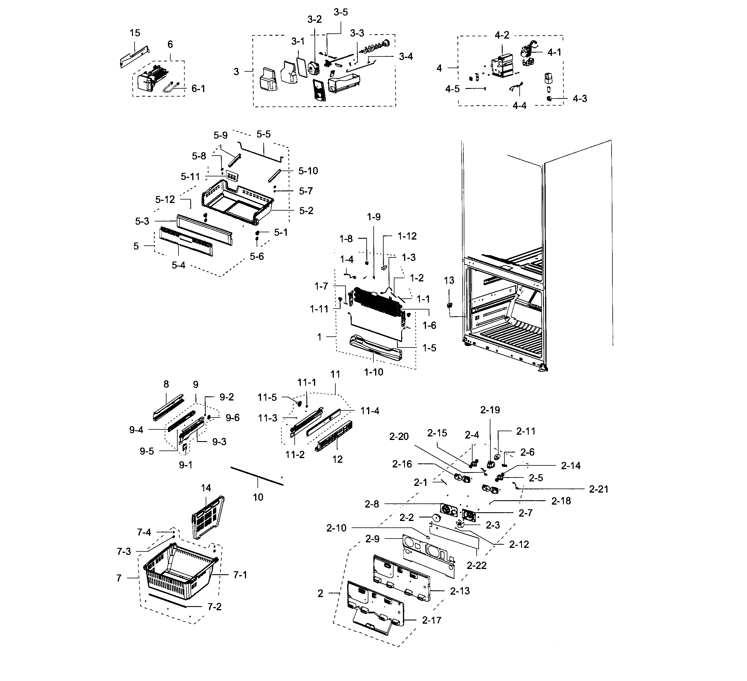 Samsung RFG297HDWP/XAA-03 freezer diagram