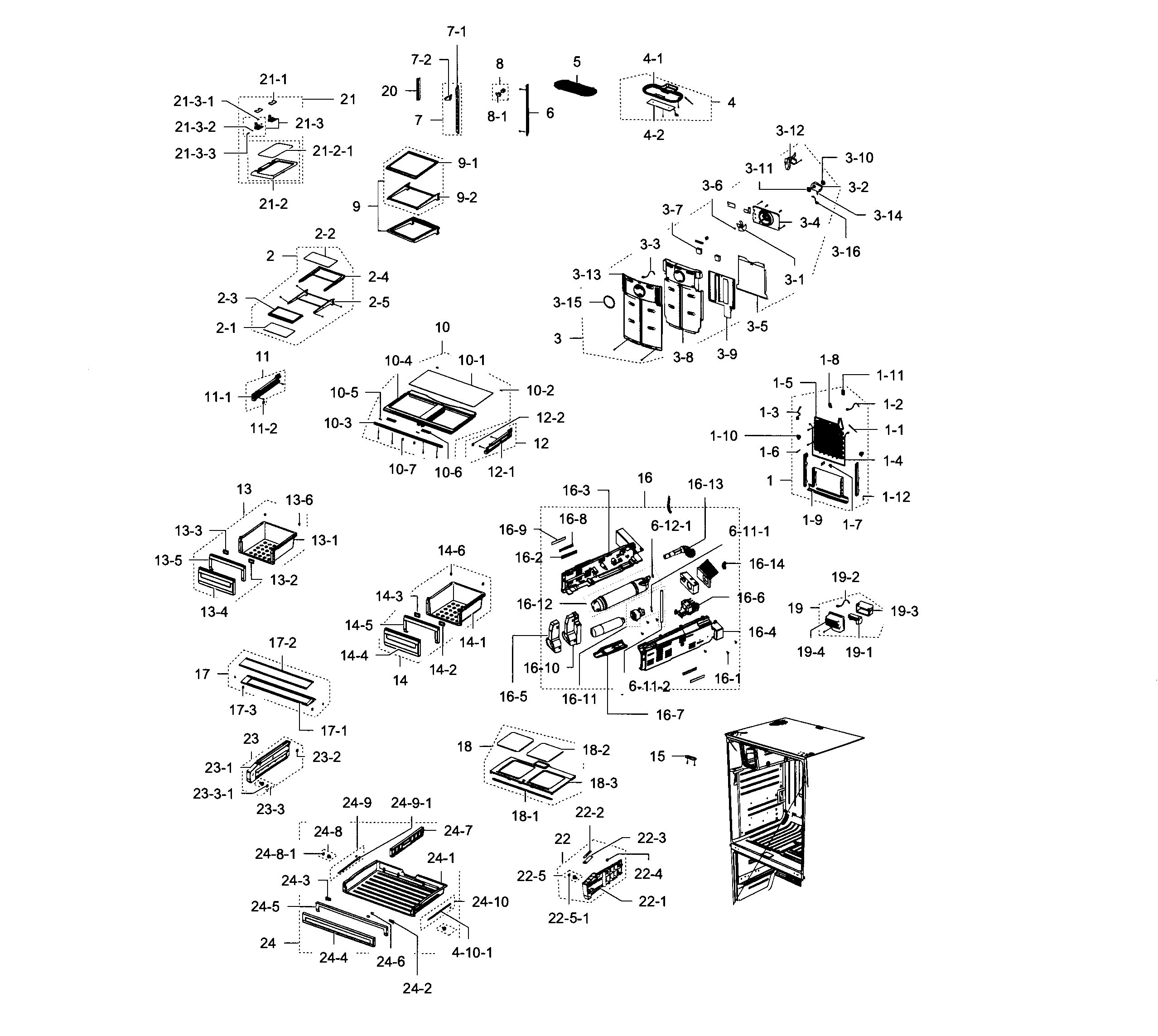 Samsung RFG297HDWP/XAA-05 fridge diagram