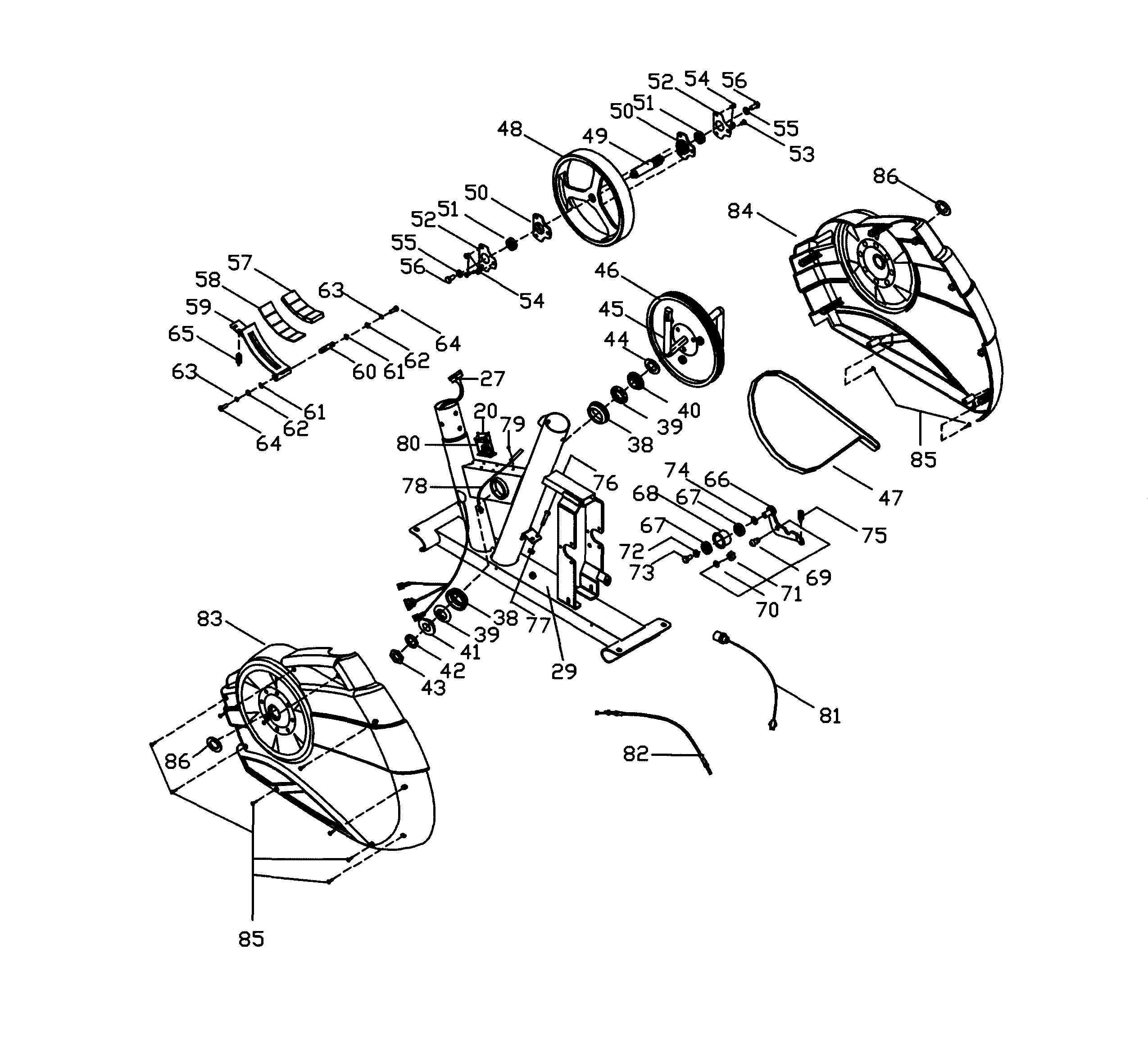 Bladez U240 pedal assy diagram