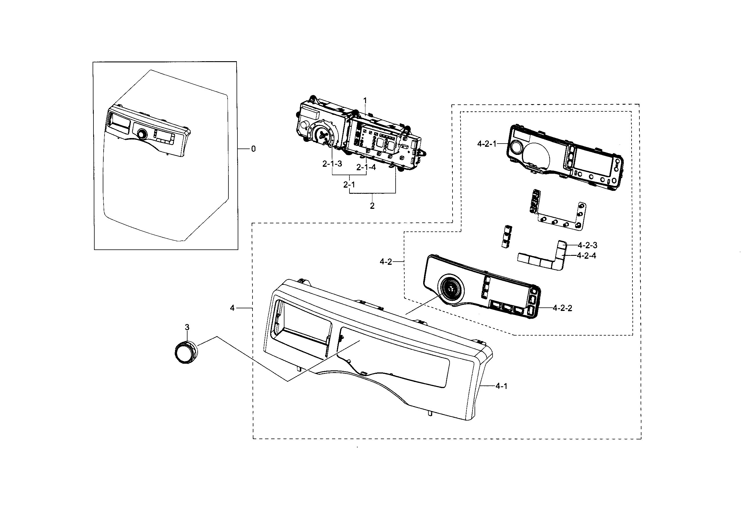 Samsung WF210ANW/XAA-04 control panel diagram
