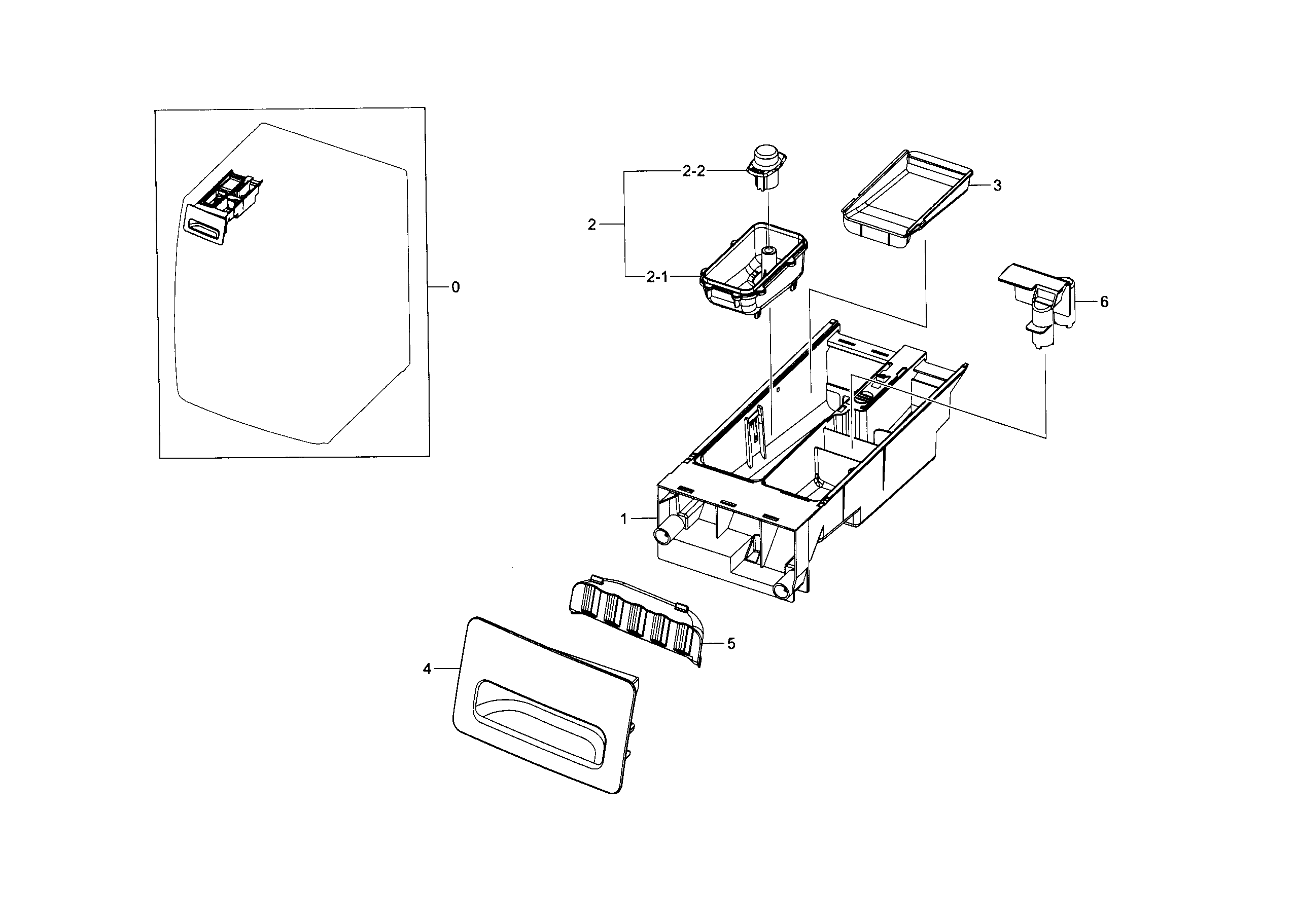 Samsung WF210ANW/XAA-04 drawer diagram