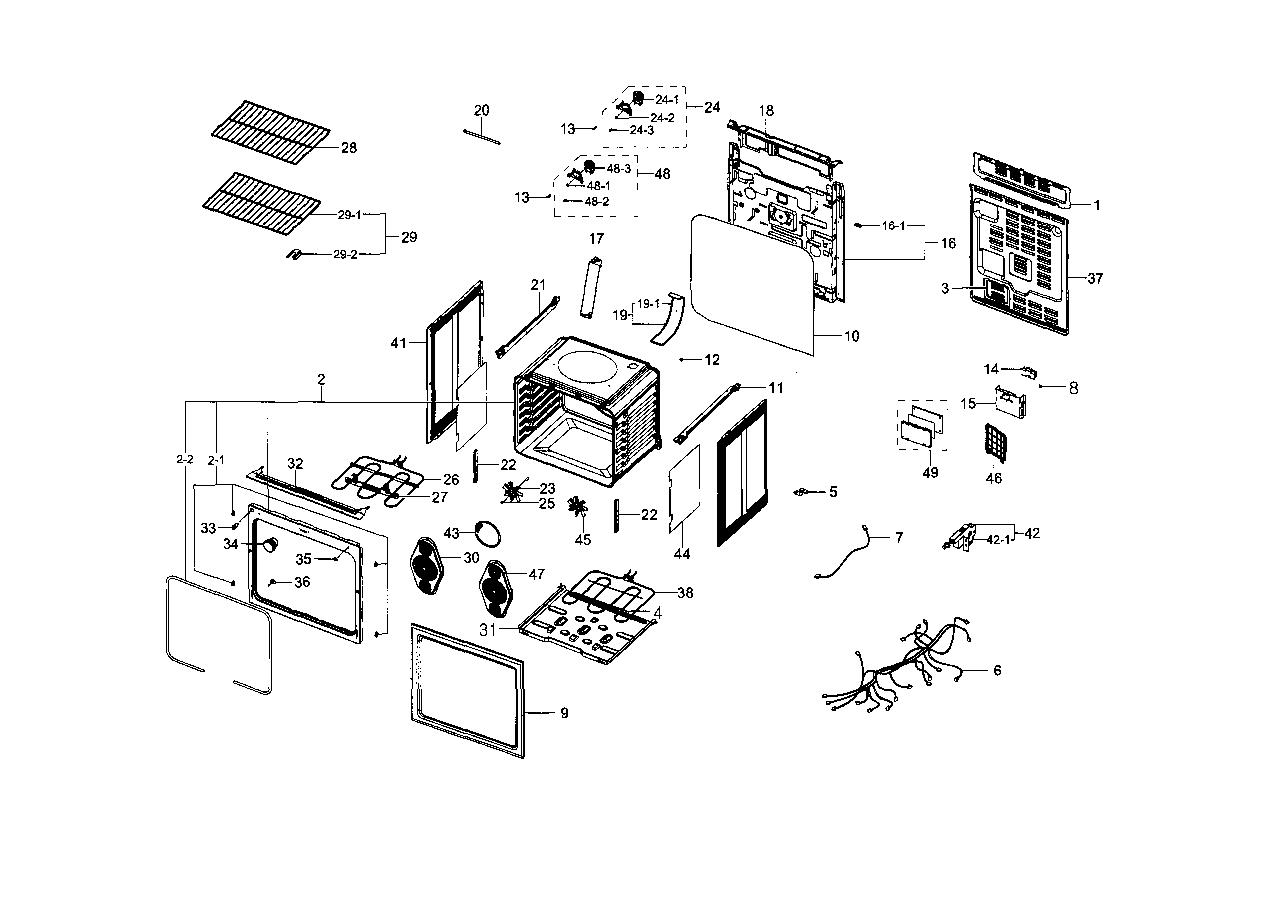 Samsung NE595R1ABSR/AA-03 main assy diagram