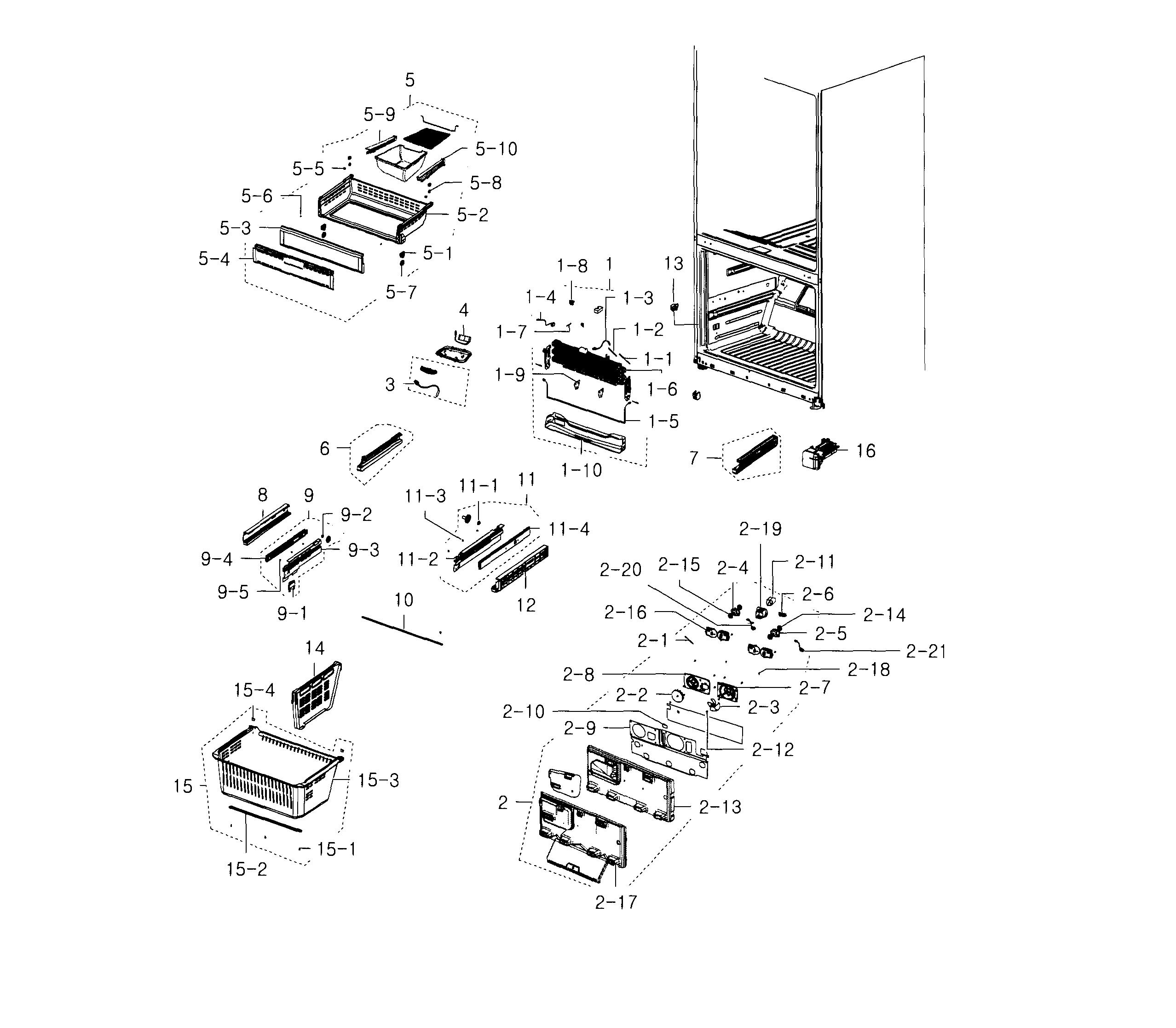Samsung RFG237AAPN/XAA-01 freezer diagram