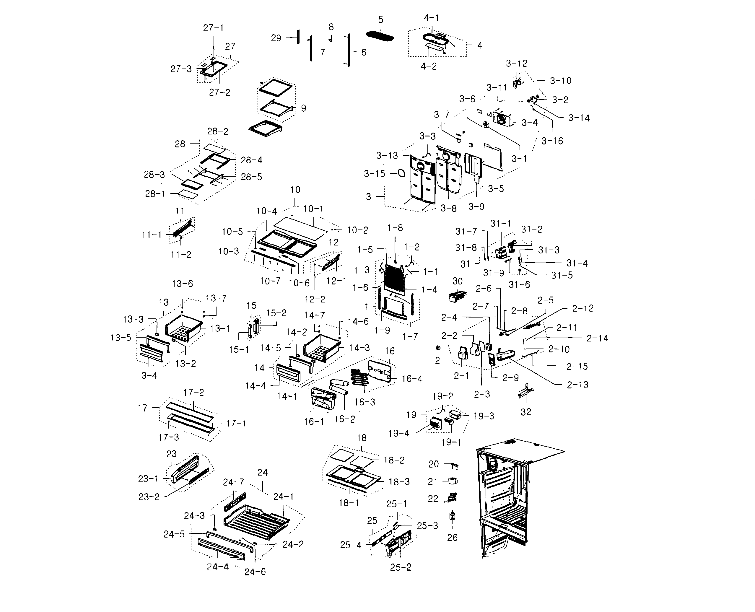 Samsung RFG237AAPN/XAA-01 fridge diagram