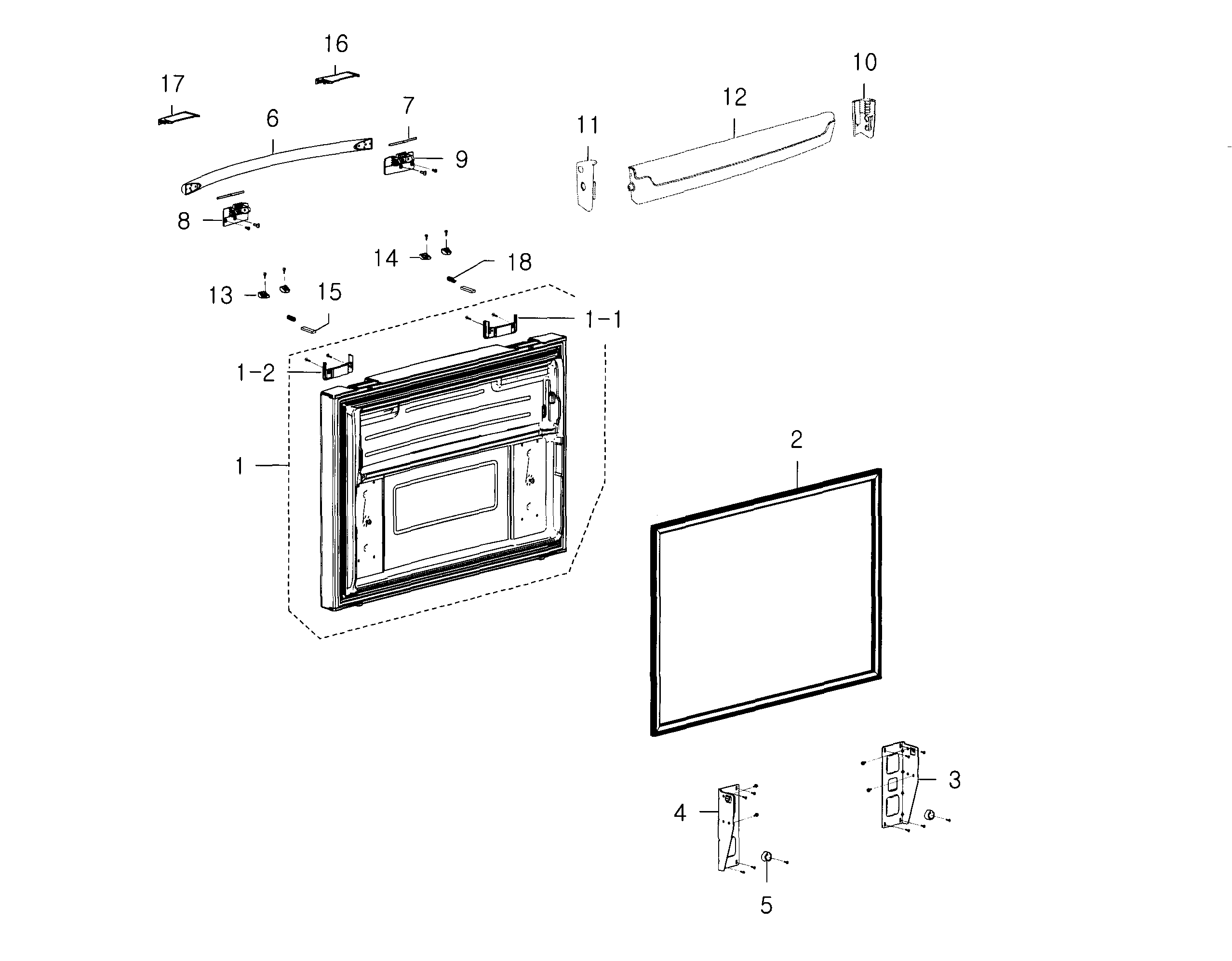 Samsung RFG237AAPN/XAA-01 freezer door diagram