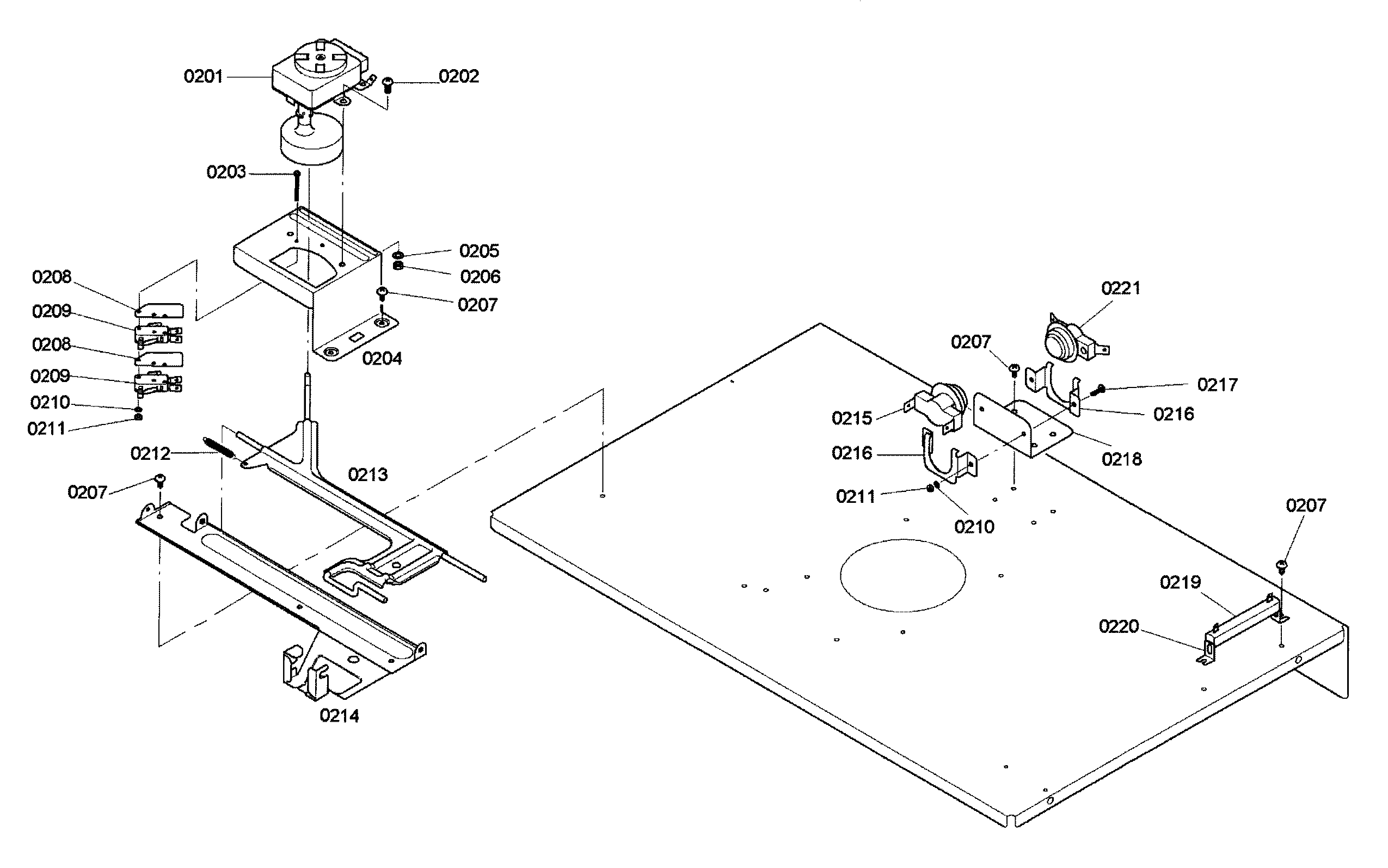 Bosch HBL755AUC/02 internal panel-upper diagram