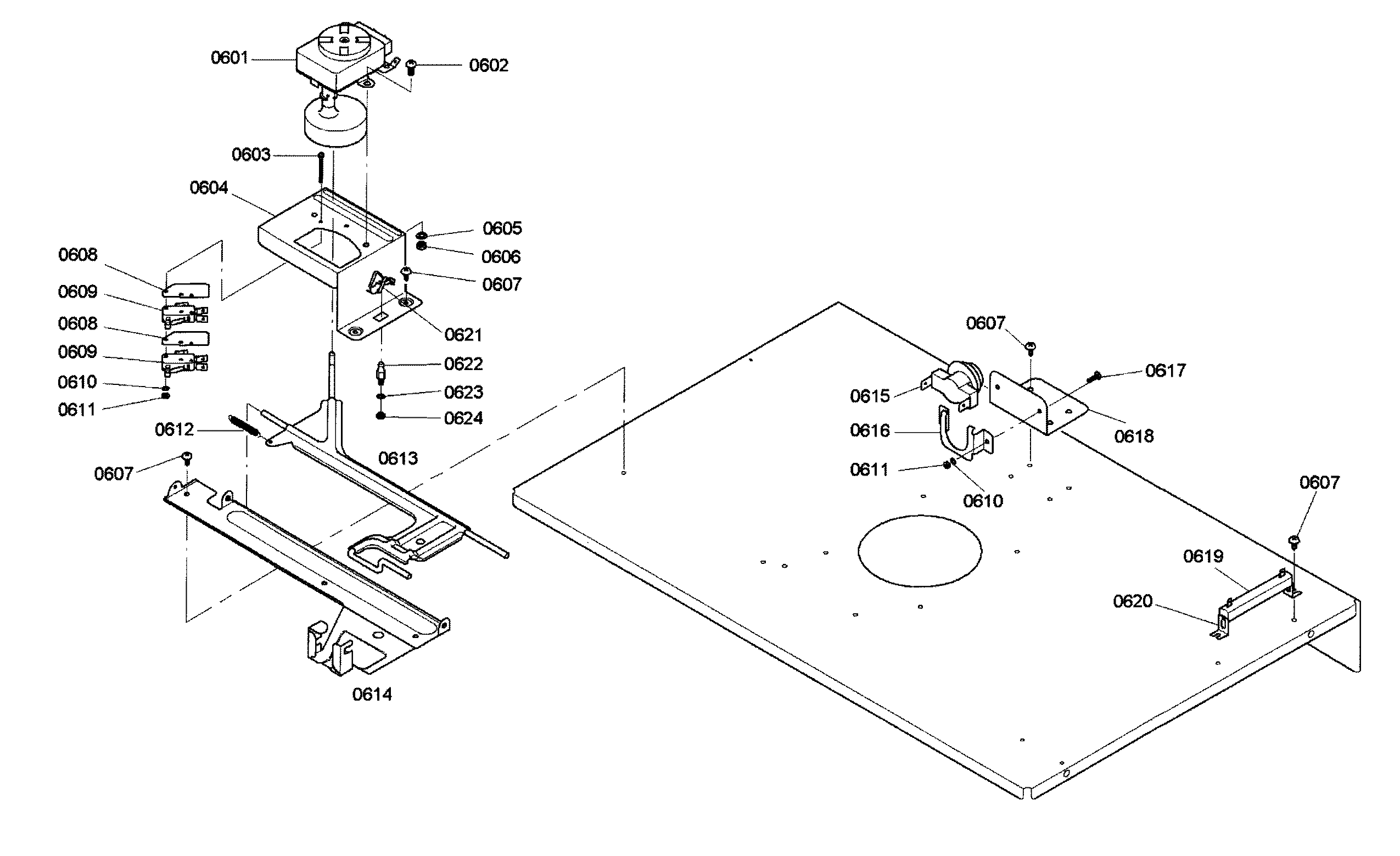 Bosch HBL755AUC/02 internal panel-lower diagram
