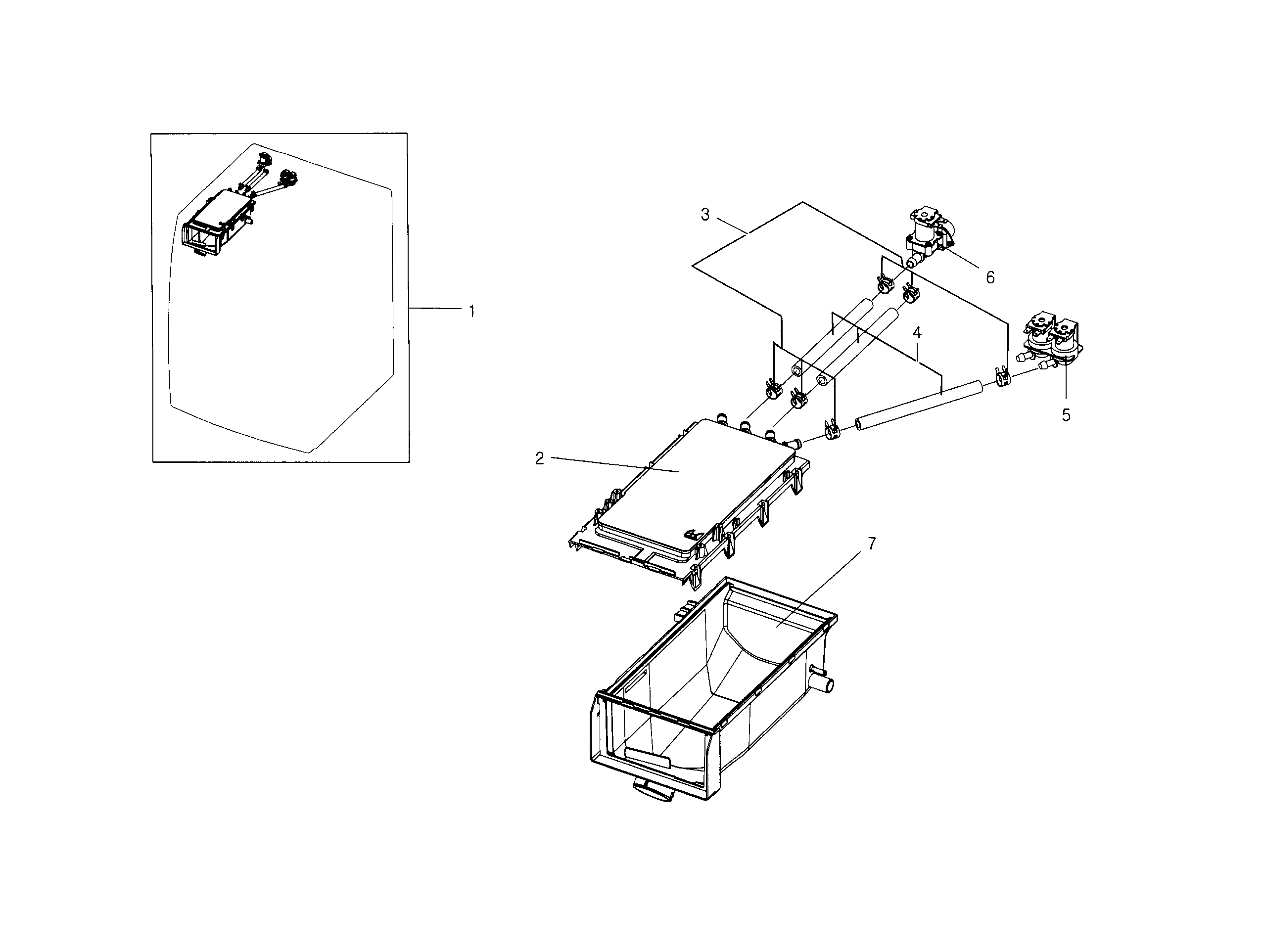 Samsung WF218ANB/XAA-01 housing-drawer diagram