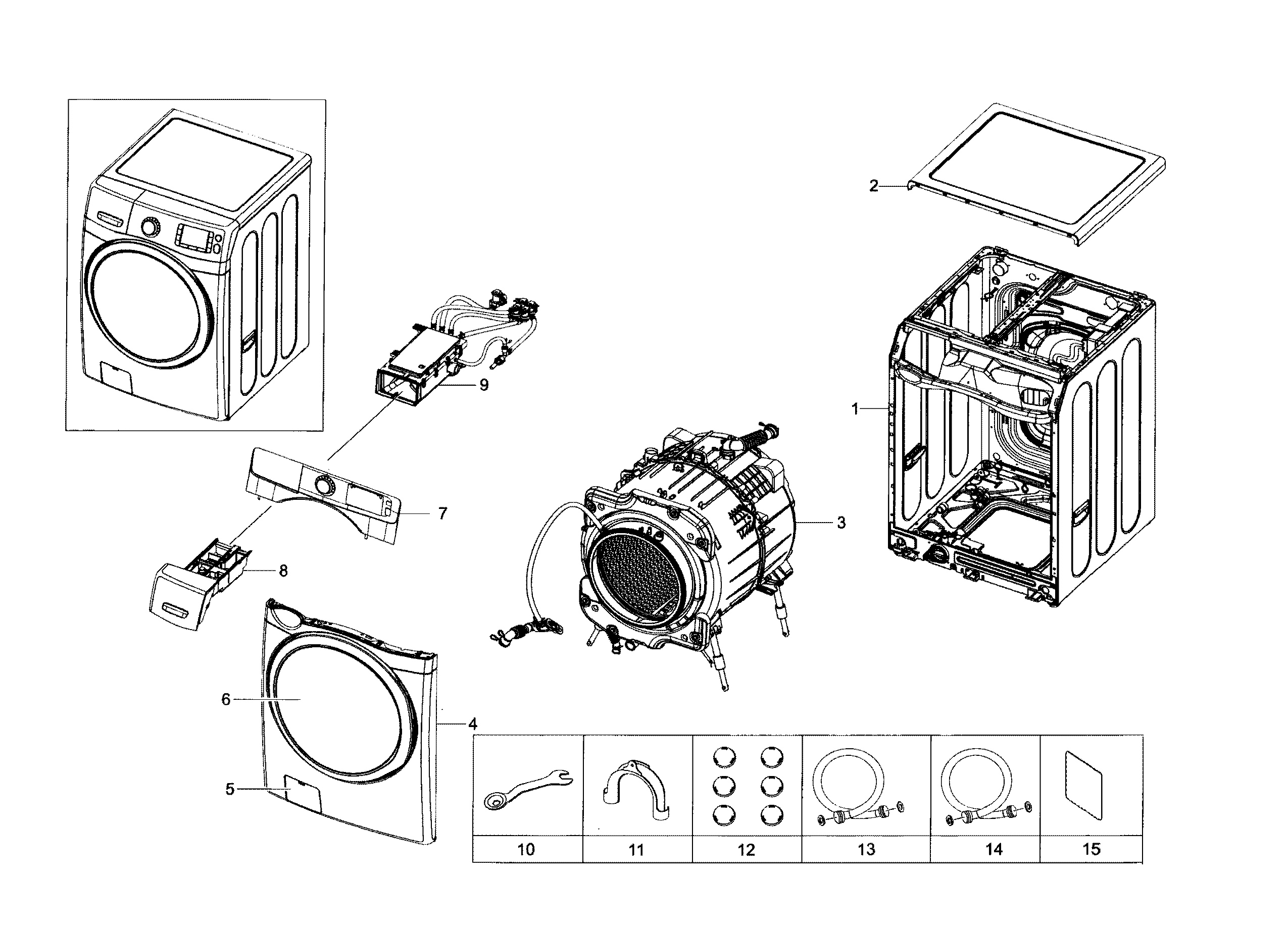 Samsung WF42H5200AF/A2-00 main assy diagram