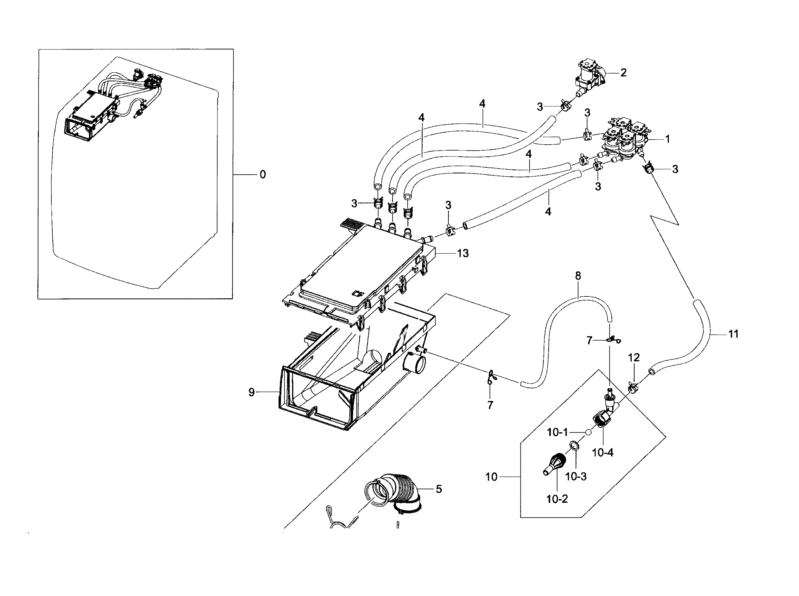 Samsung WF42H5200AF/A2-00 housing-drawer diagram