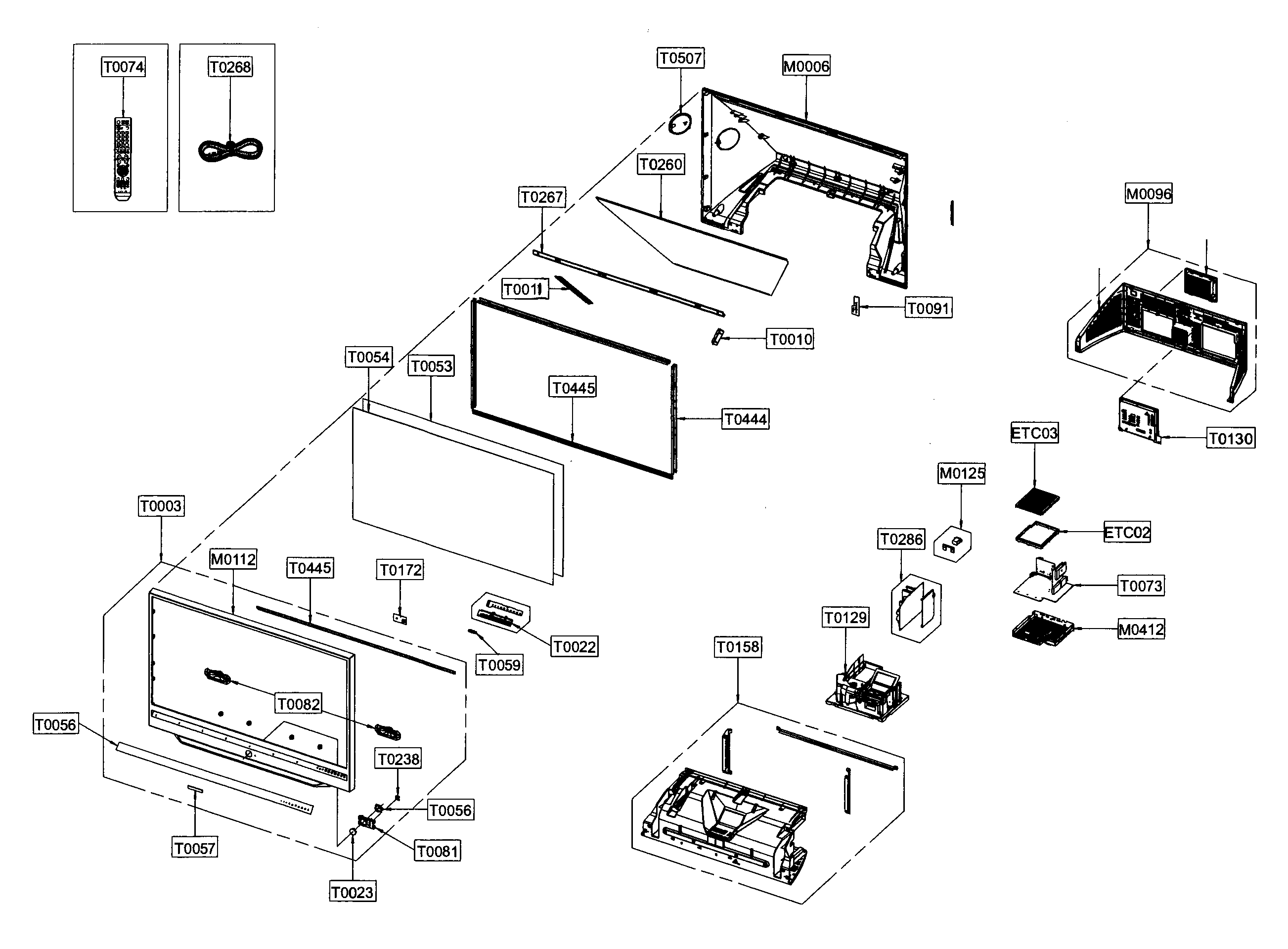 Samsung HLT5055WX/XAA-PB02 main assy diagram
